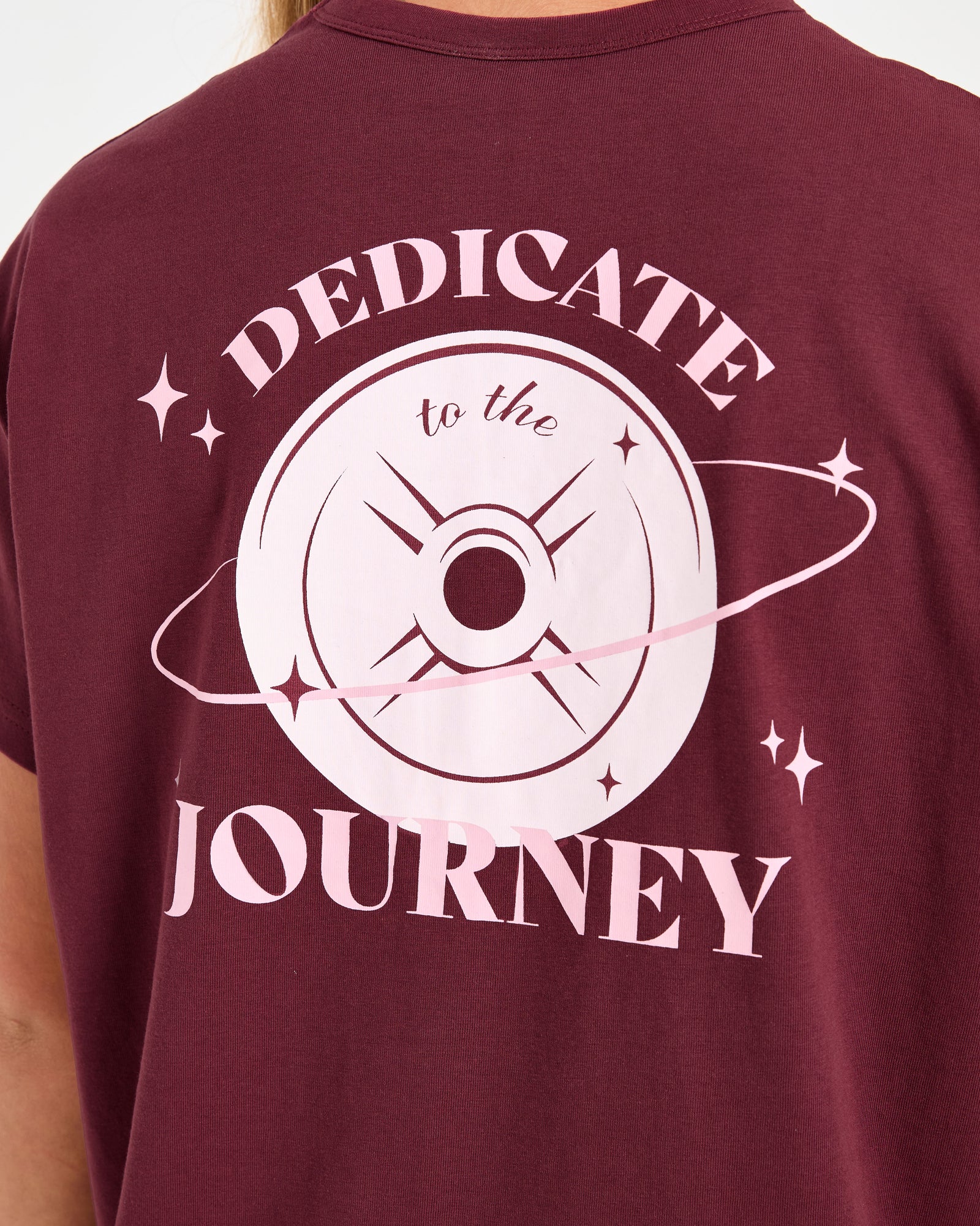 Dedicate To The Journey Oversized T Shirt - Burgundy