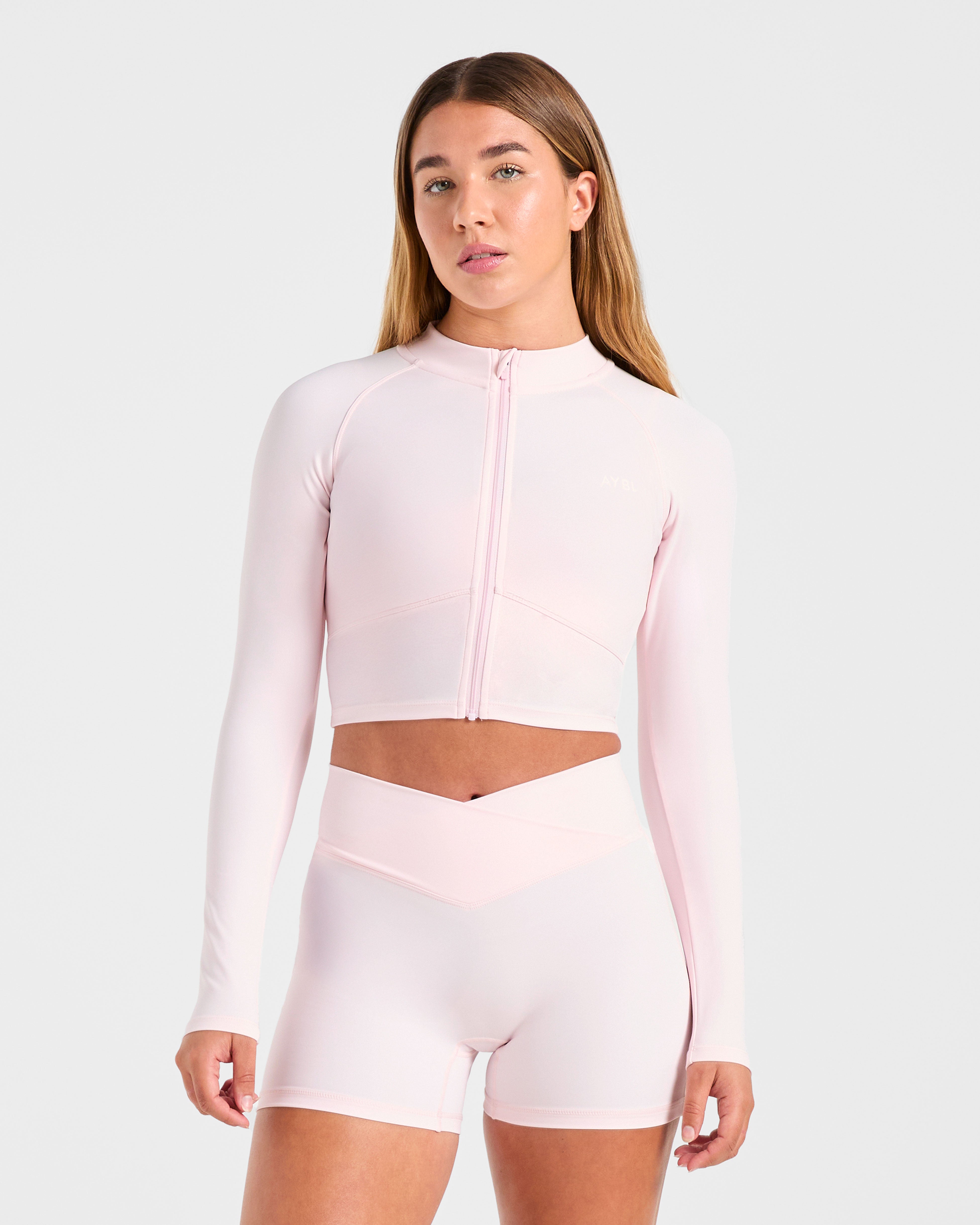 Sculpt Wrap Zip Up Jacket - Iced Pink