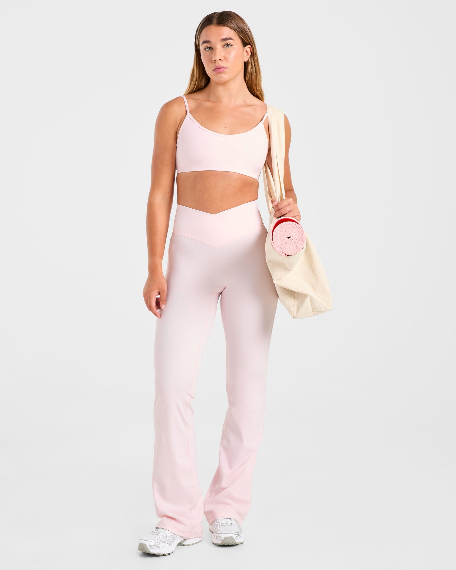 Sculpt Wrap Flared Leggings - Iced Pink