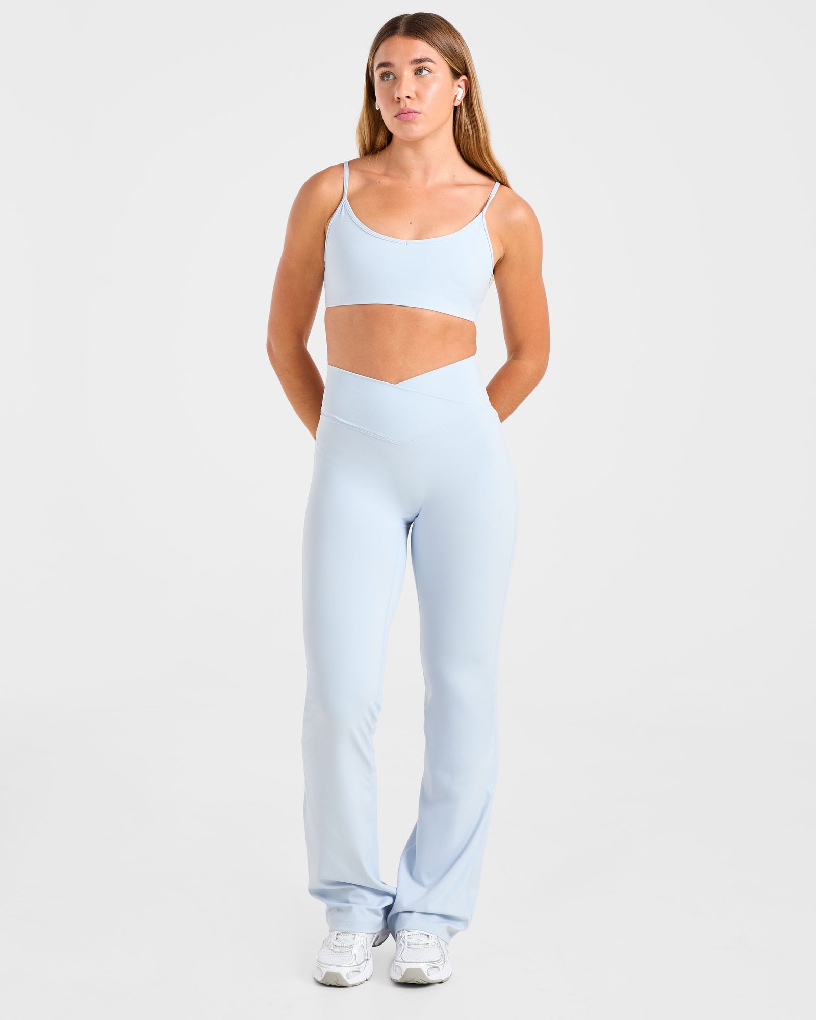 Sculpt Wrap Flared Leggings - Iced Blue