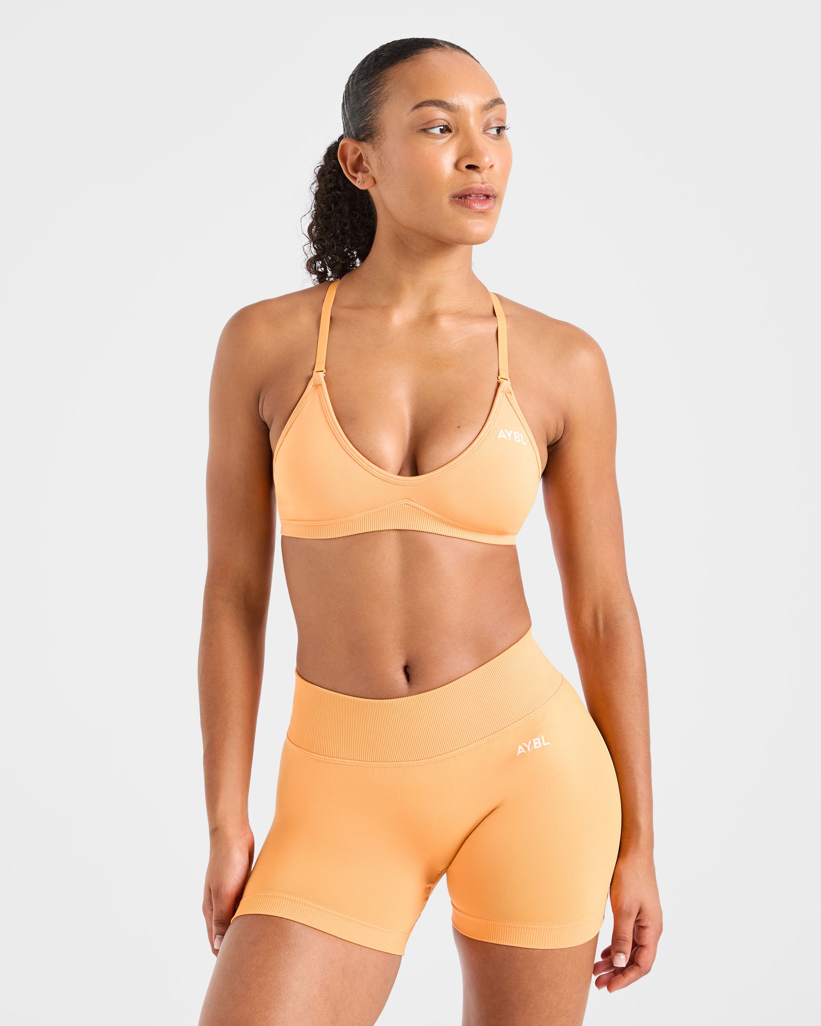 Adapt Seamless Strappy Sports Bra - Bright Orange