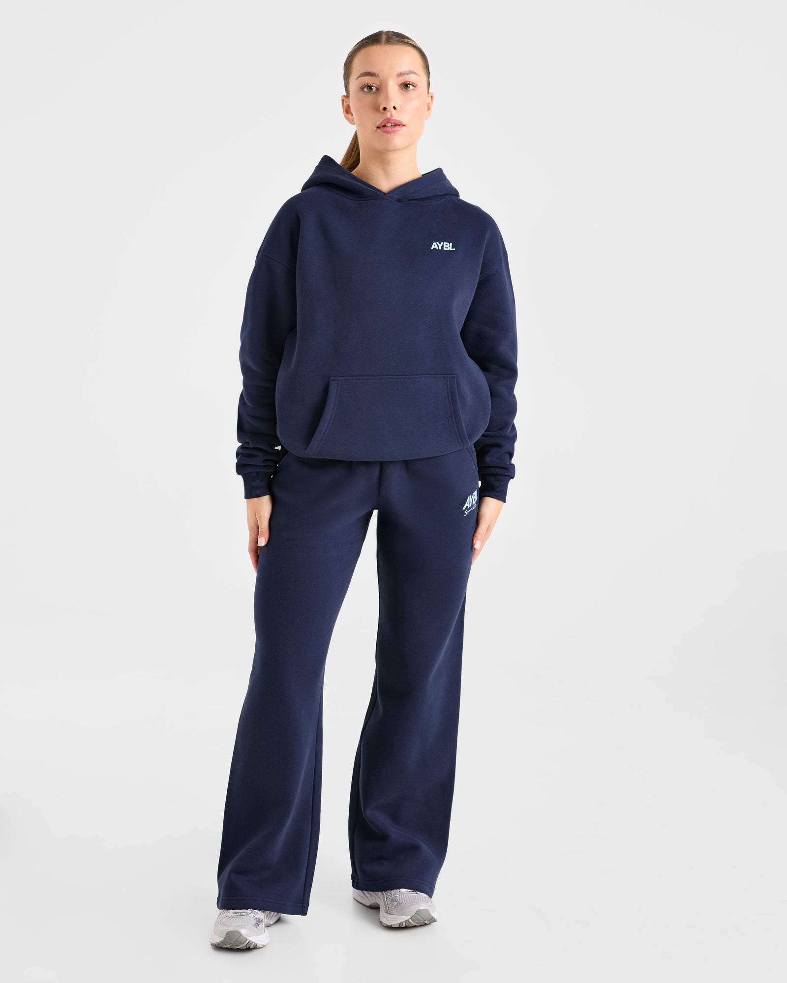 AYBL Sports Club Oversized Straight Leg Joggers - Navy/Blue