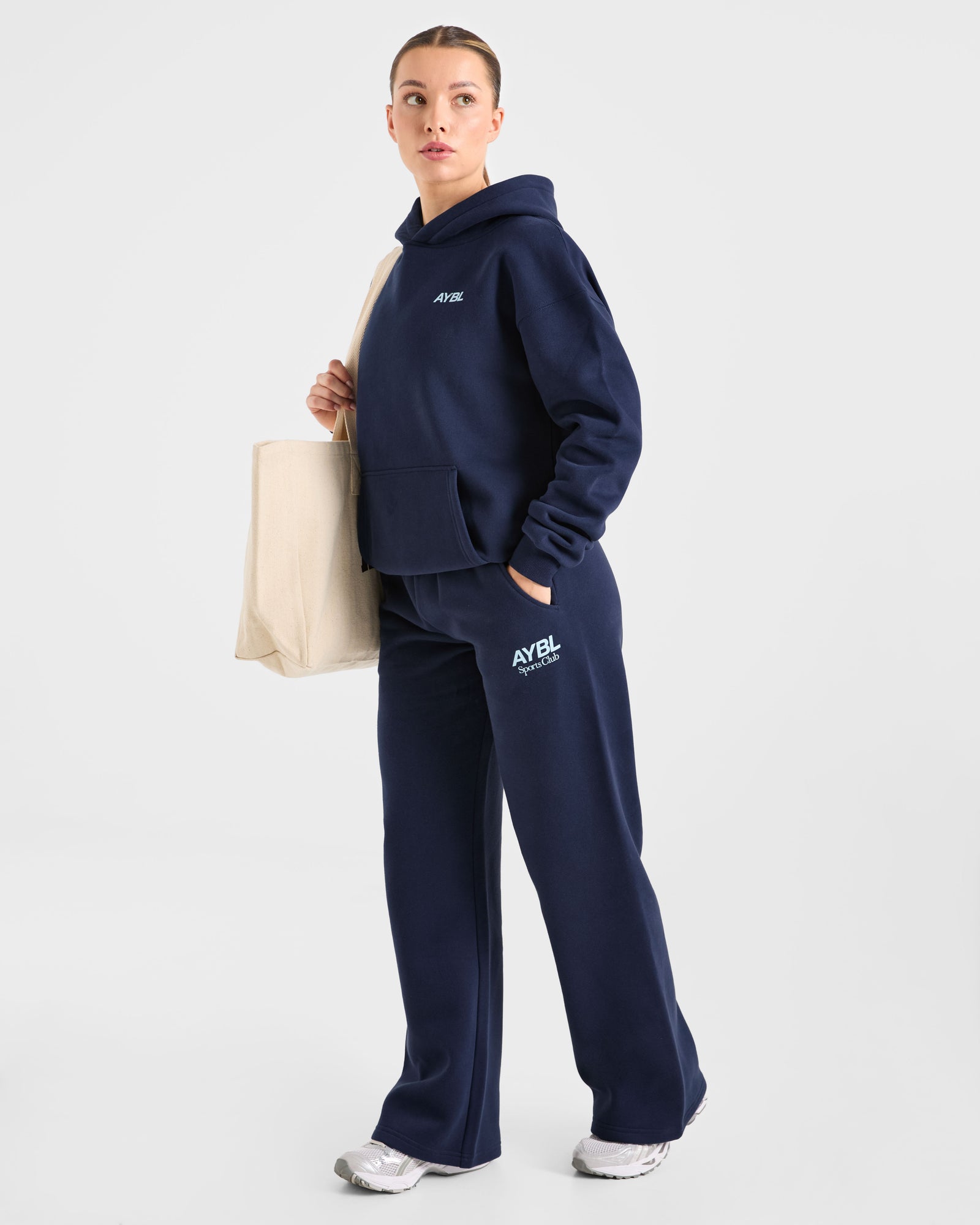 AYBL Sports Club Oversized Straight Leg Joggers - Navy/Blue