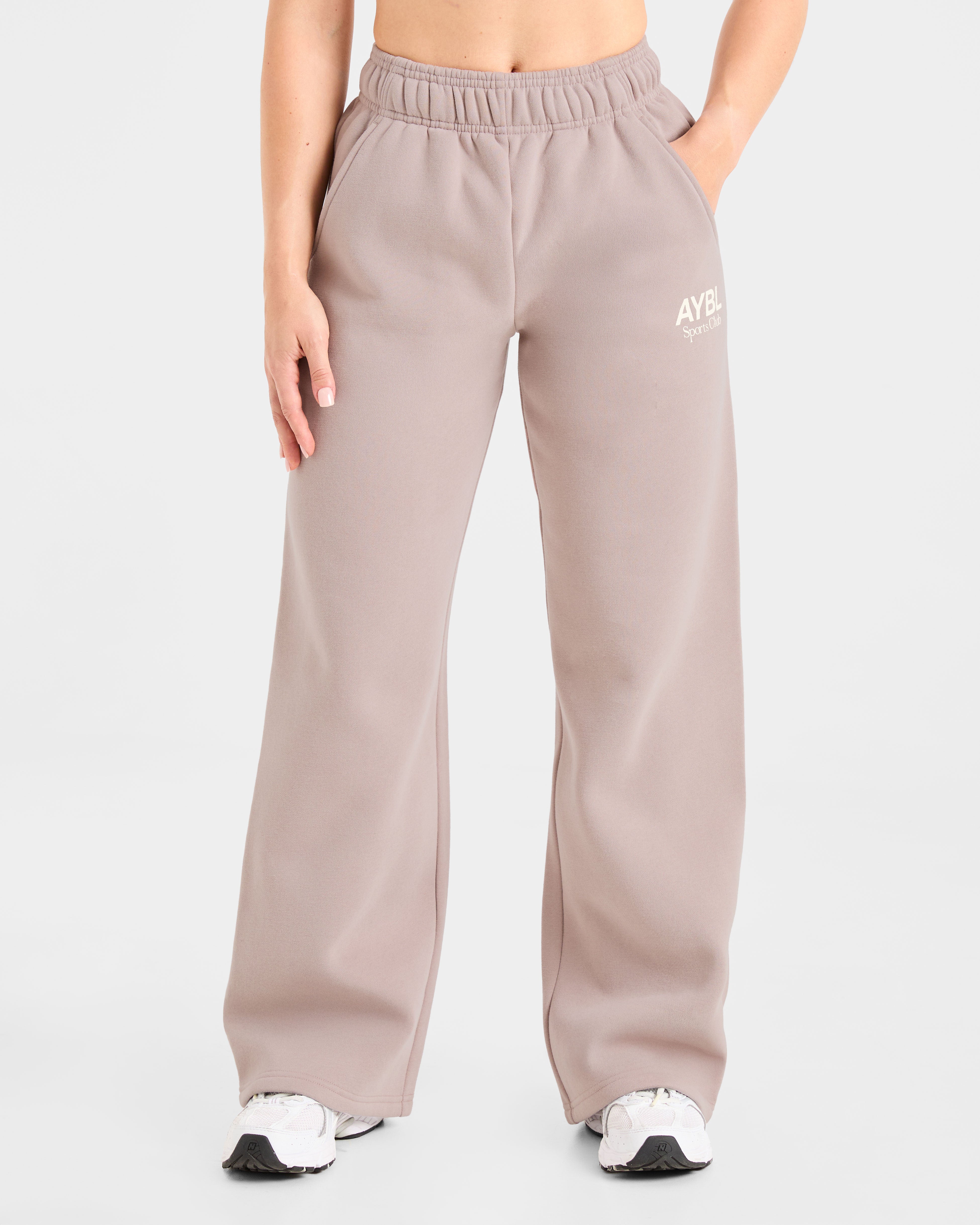 AYBL Sports Club Oversized Straight Leg Joggers - Mink Pink