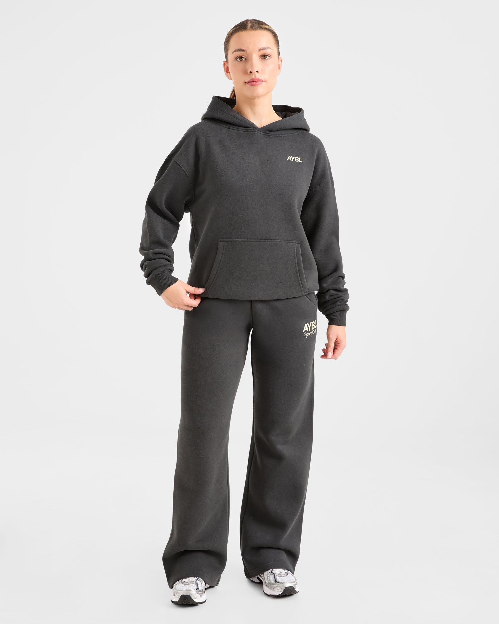 AYBL Sports Club Oversized Hoodie - Charcoal/Yellow