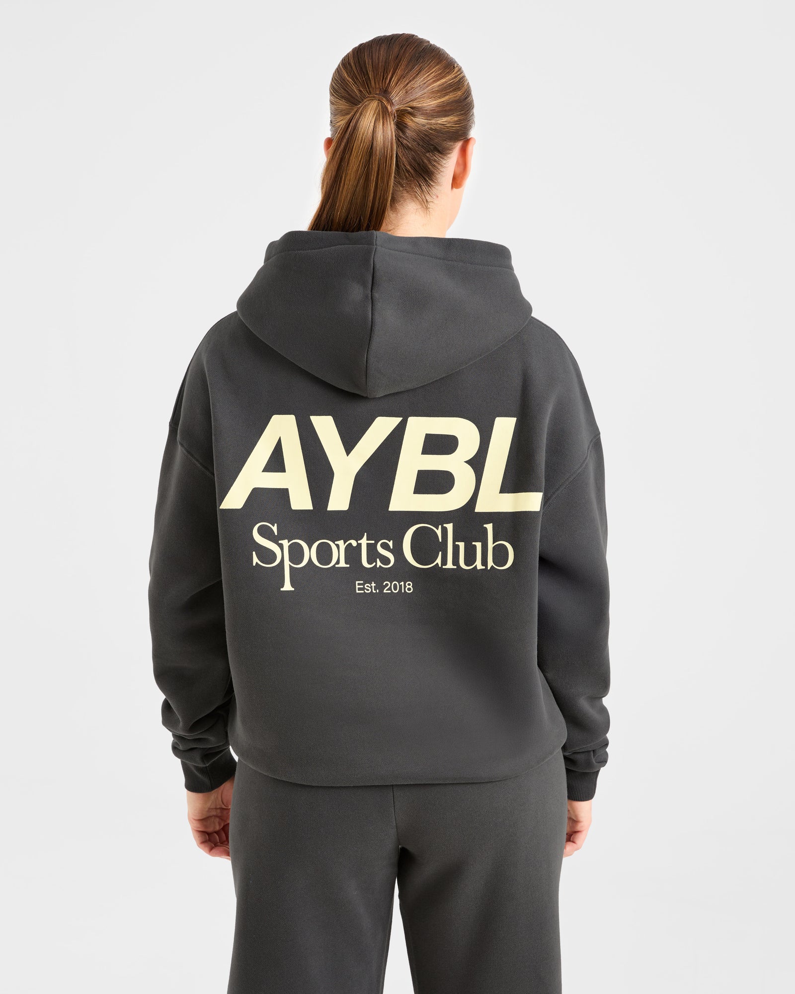 AYBL Sports Club Oversized Hoodie - Charcoal/Yellow