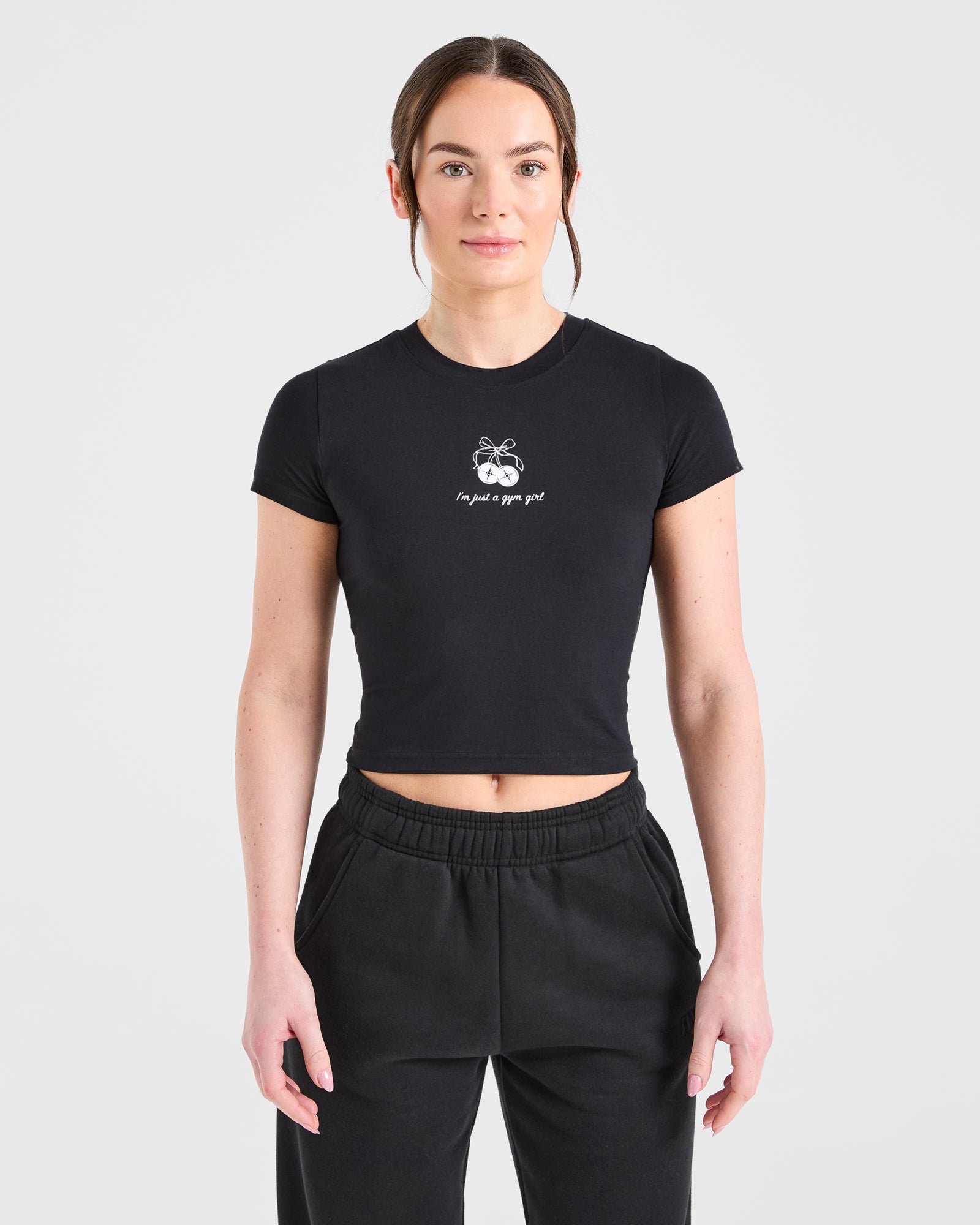 Just a Gym Girl Baby Tee - Black