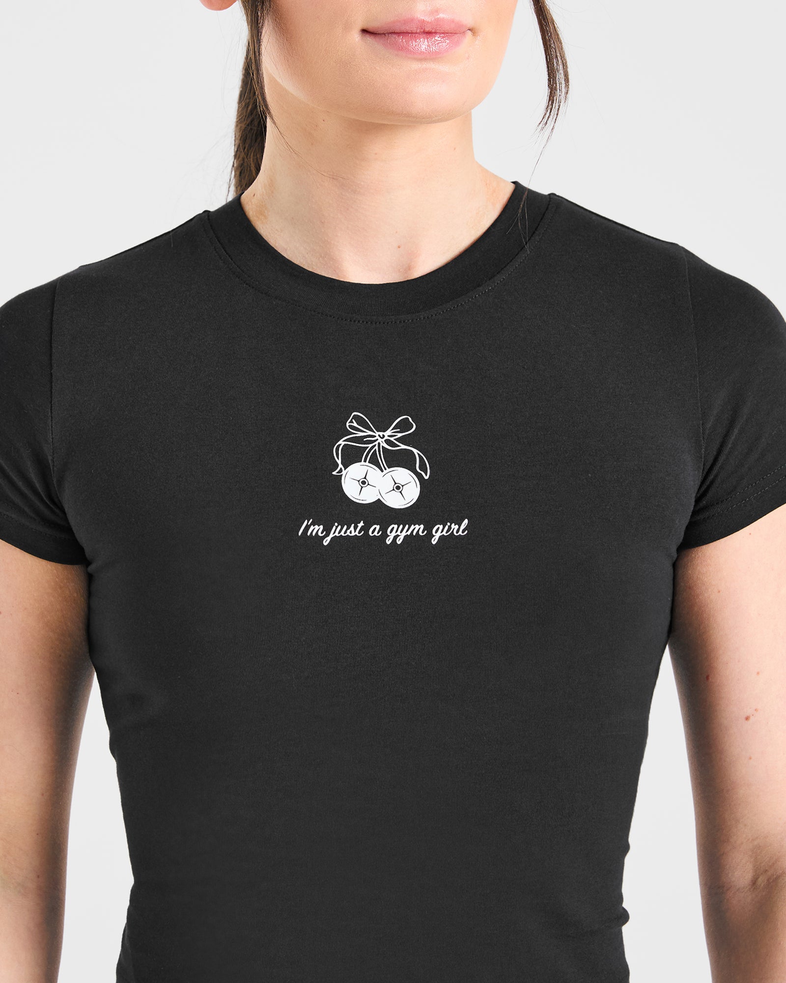 Just a Gym Girl Baby Tee - Black