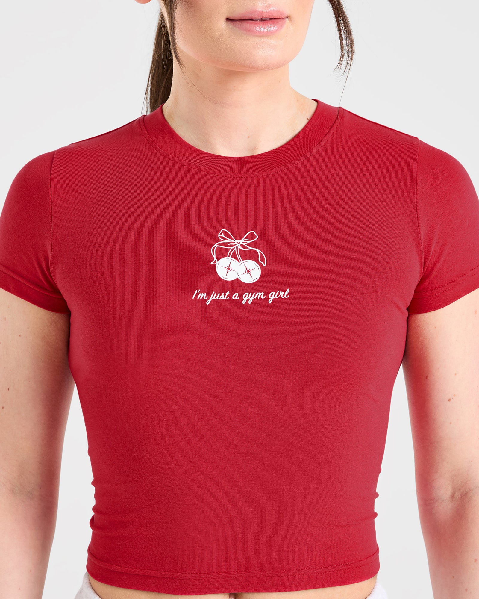 Just a Gym Girl Baby Tee - Red
