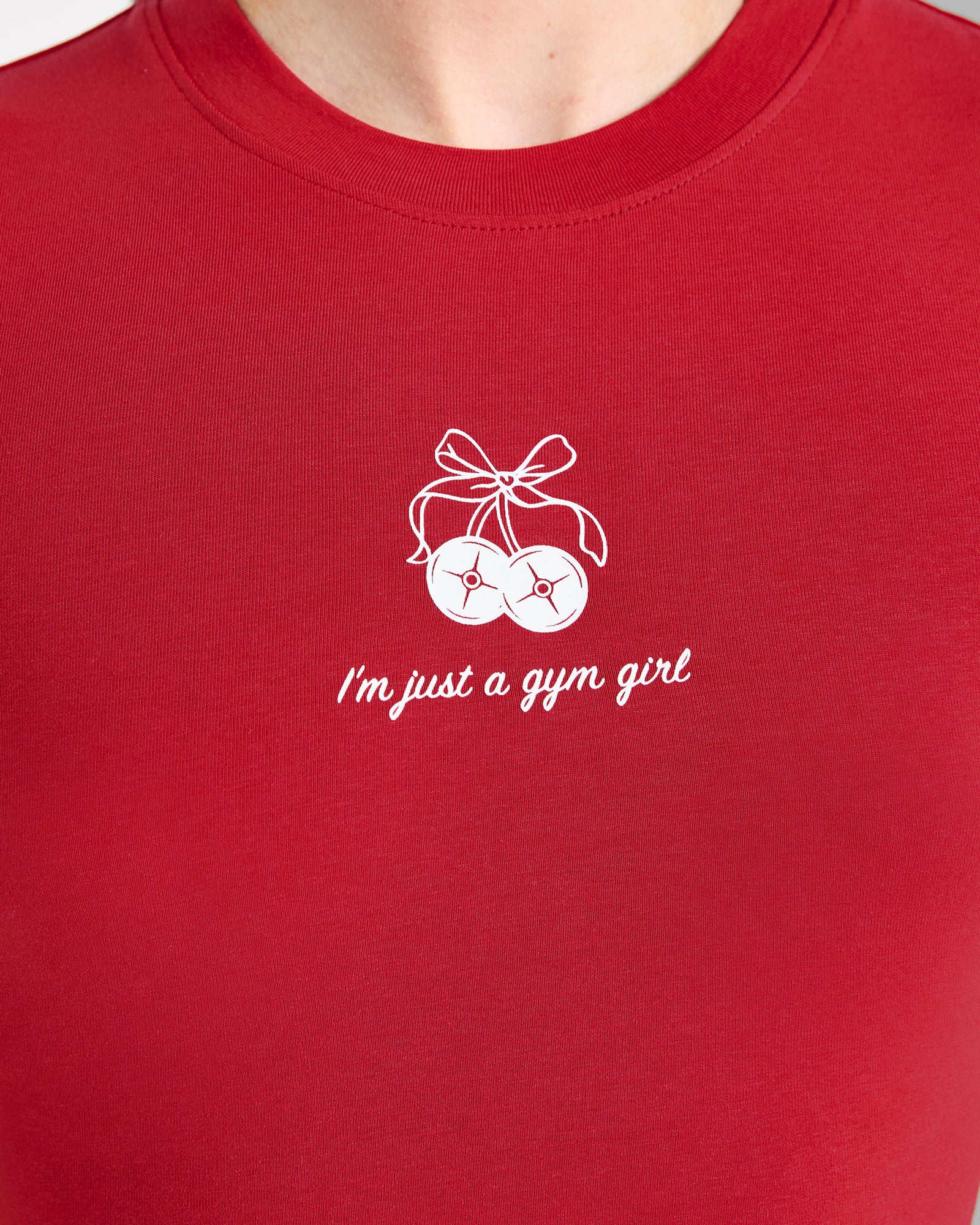 Just a Gym Girl Baby Tee - Red
