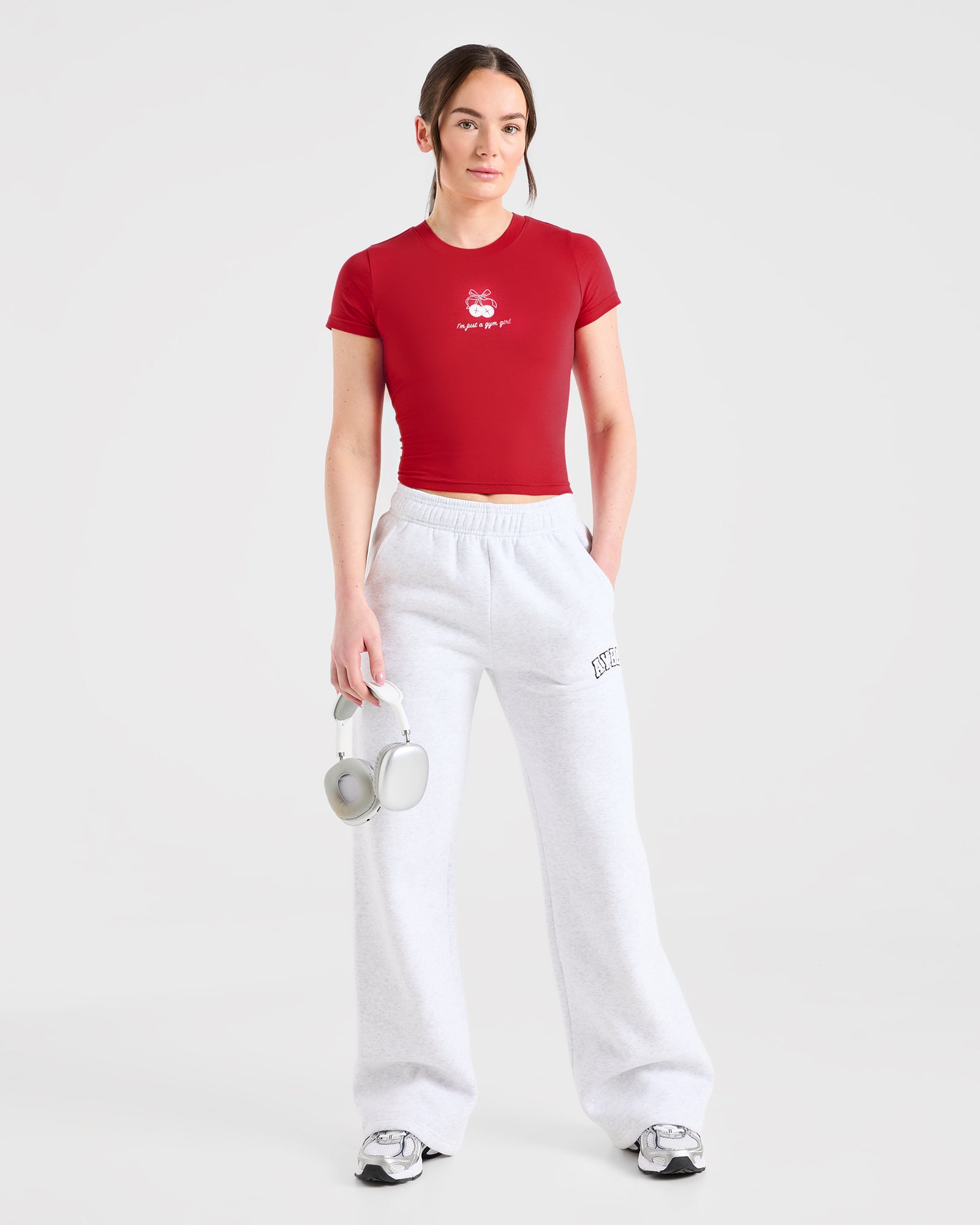 Just a Gym Girl Baby Tee - Red