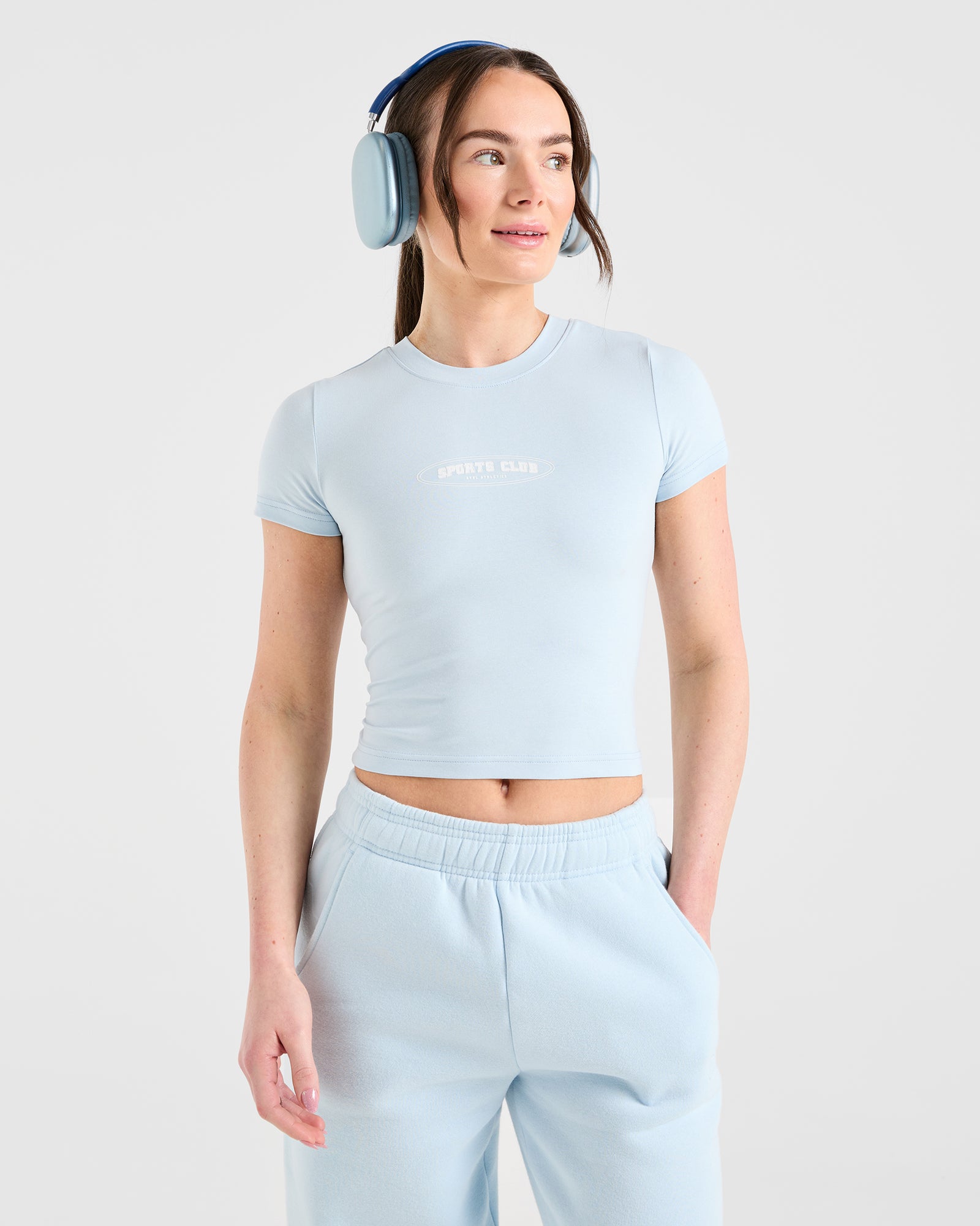 Sports Club Baby Tee - Baby Blue