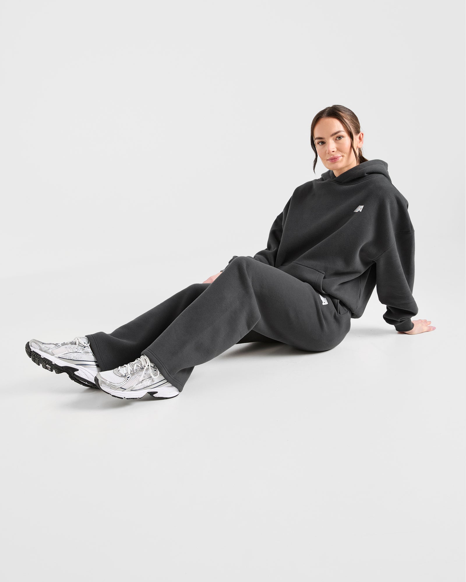 Retro Athletics Oversized Straight Leg Joggers - Charcoal