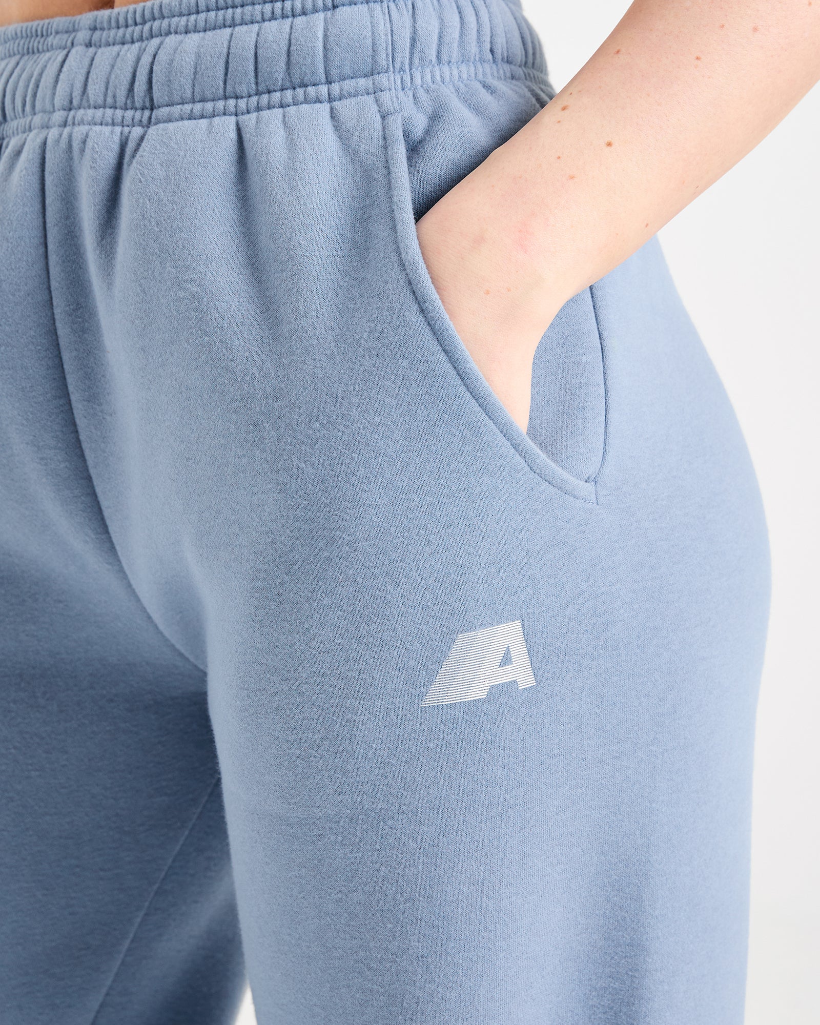 Retro Athletics Oversized Straight Leg Joggers - Vintage Blue