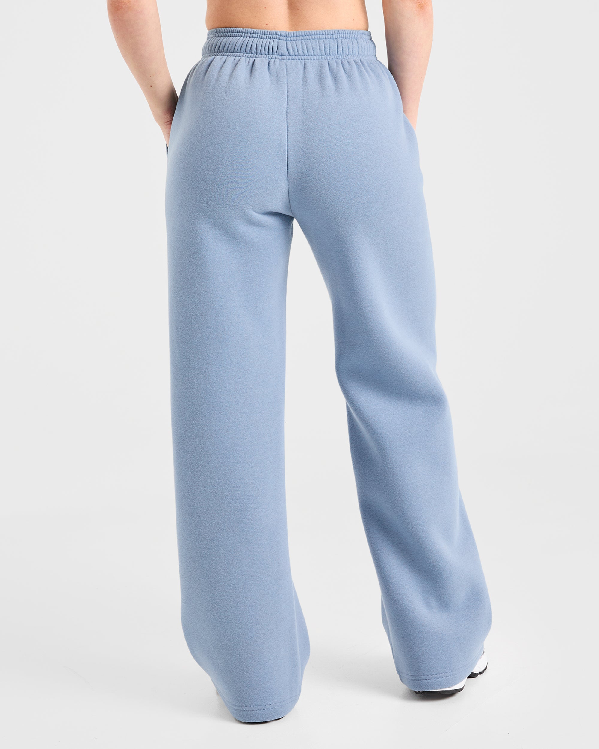 Retro Athletics Oversized Straight Leg Joggers - Vintage Blue