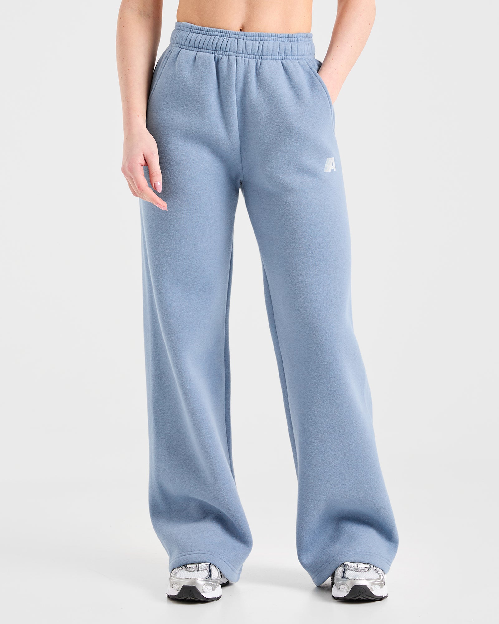 Retro Athletics Oversized Straight Leg Joggers - Vintage Blue