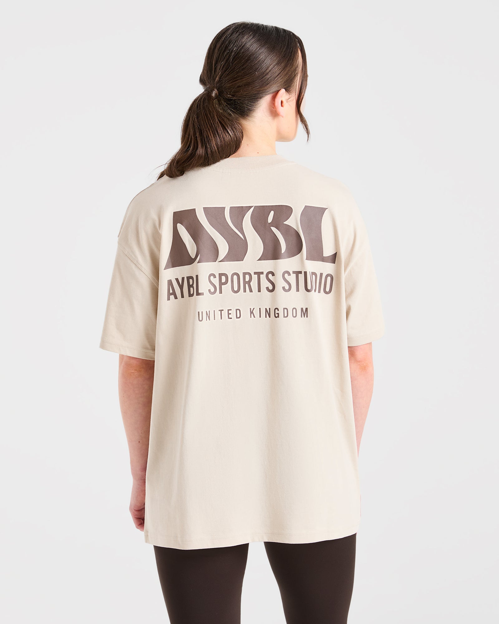 AYBL Sports Studio Oversized T Shirt - Beige