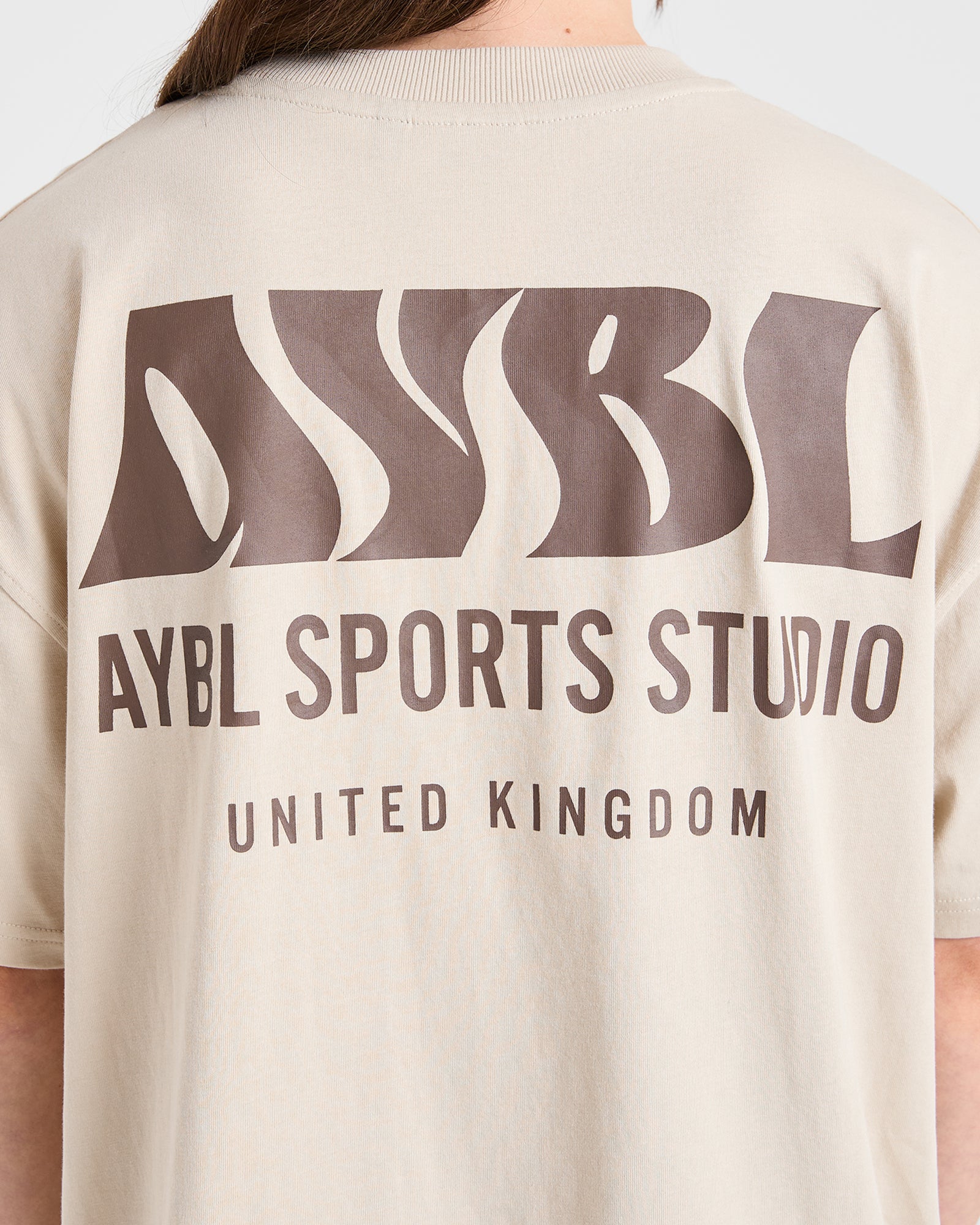 AYBL Sports Studio Oversized T Shirt - Beige