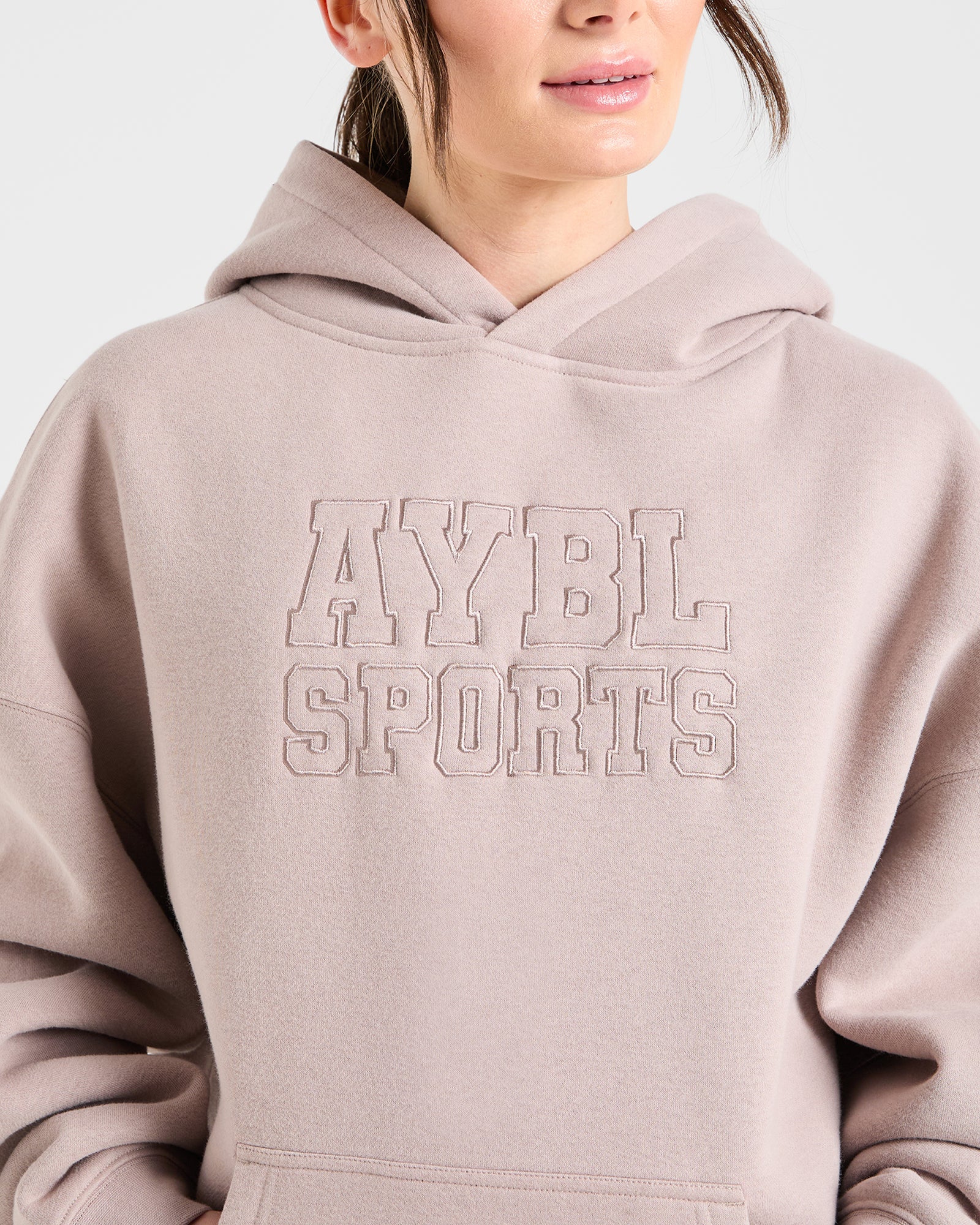 Sport Outline Oversized Hoodie - Pebble Grey