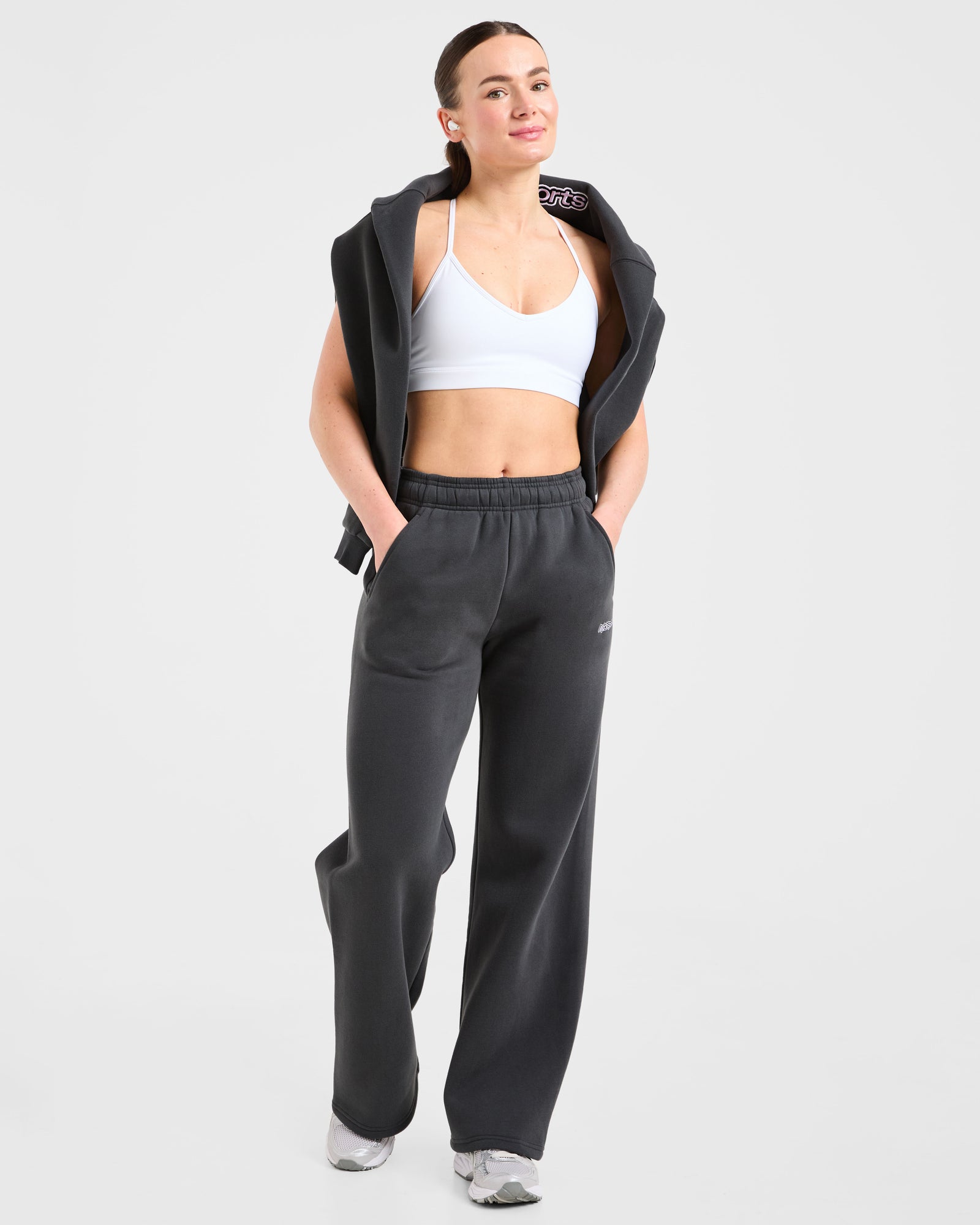 AYBL Sports Outline Oversized Straight Leg Joggers - Charcoal