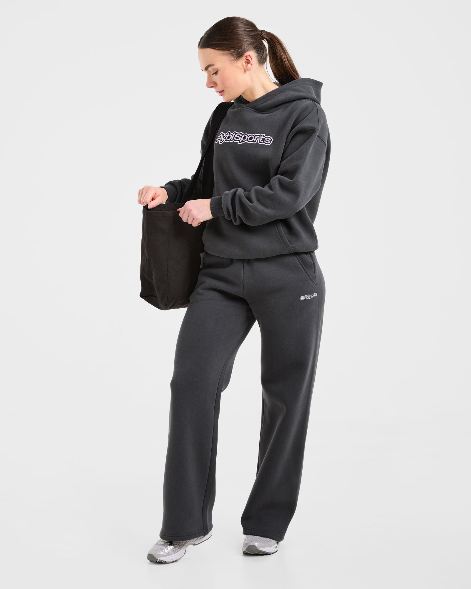 AYBL Sports Outline Oversized Hoodie - Charcoal