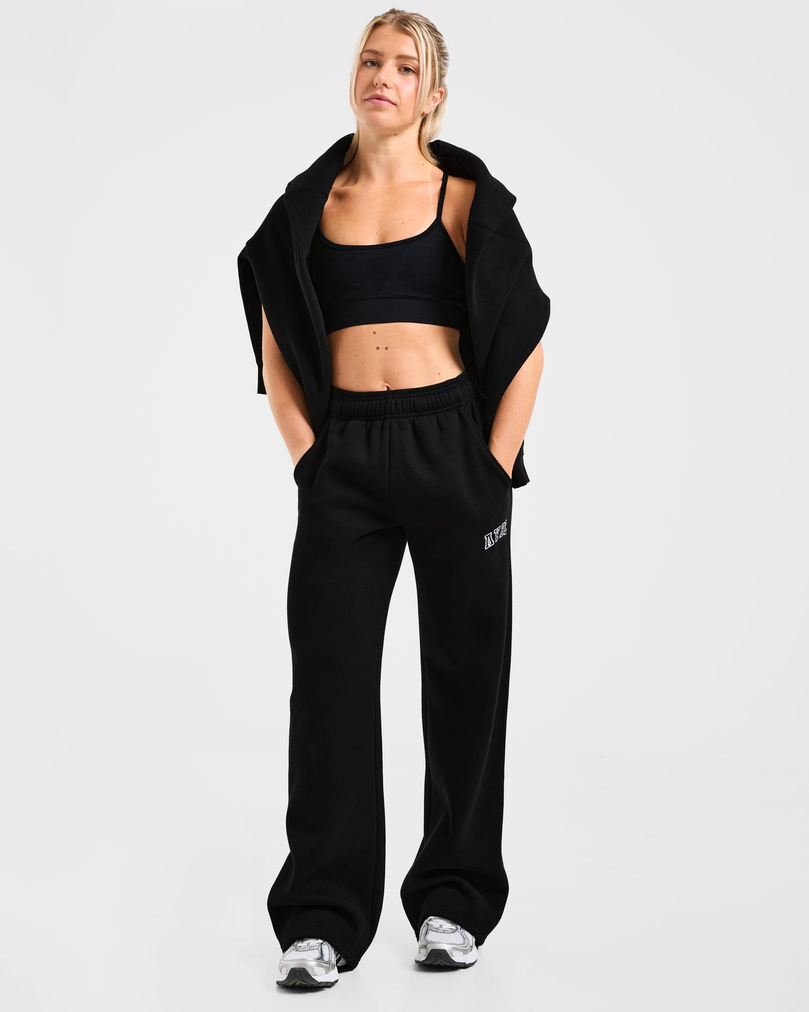 Varsity 2.0 Oversized Straight Leg Joggers - Black