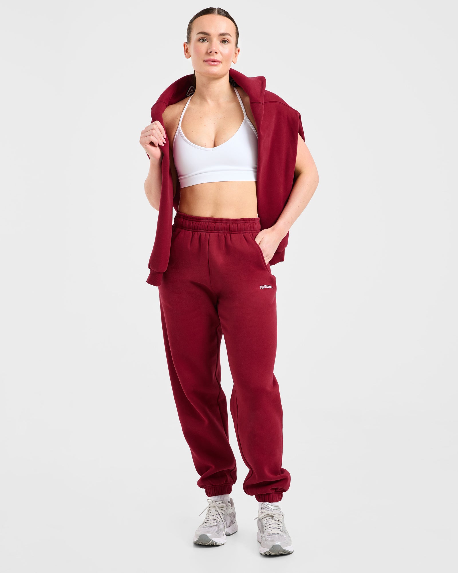 AYBL Sports Outline Oversized Joggers - Burgundy