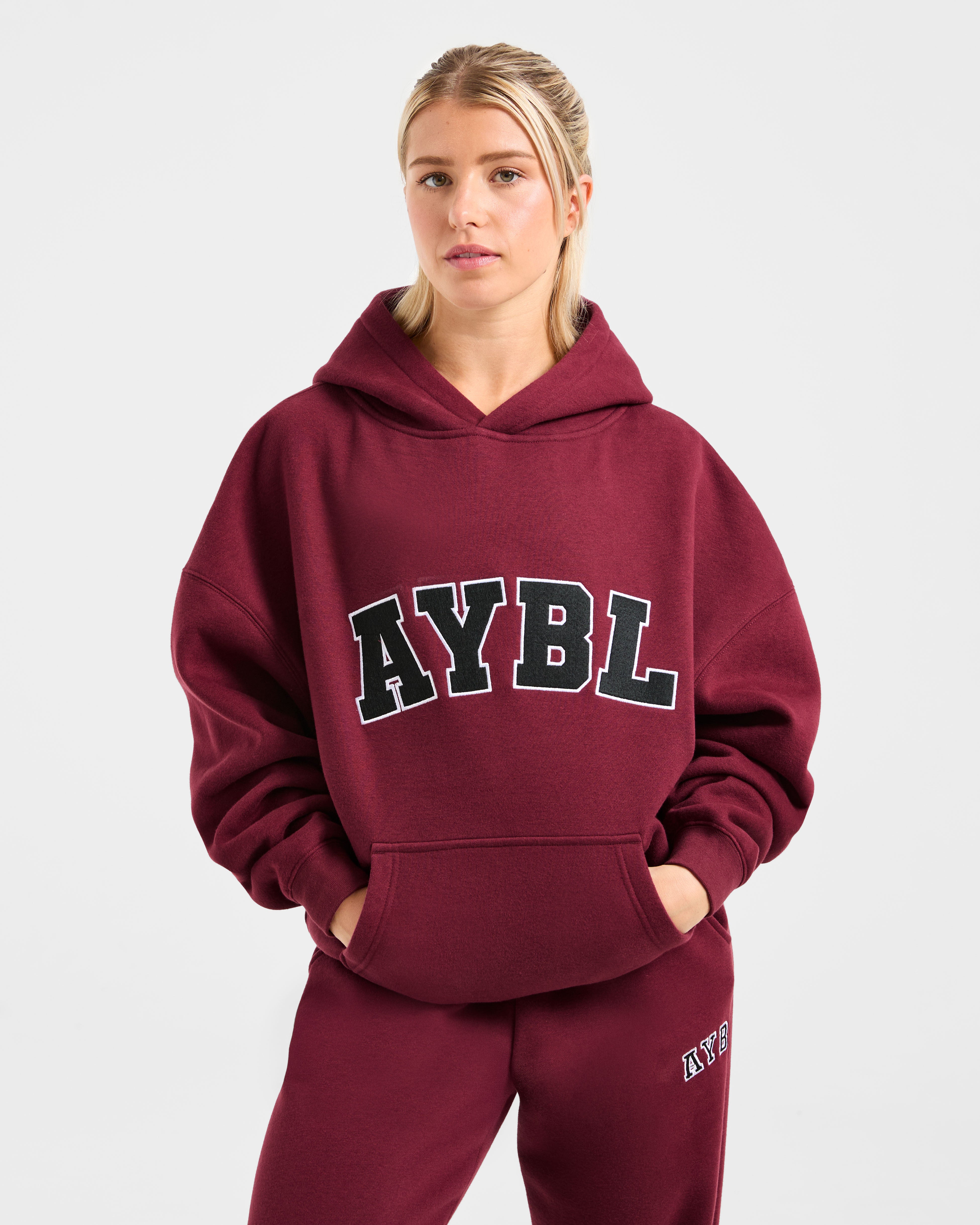Varsity 2.0 Oversized Hoodie - Red Wine