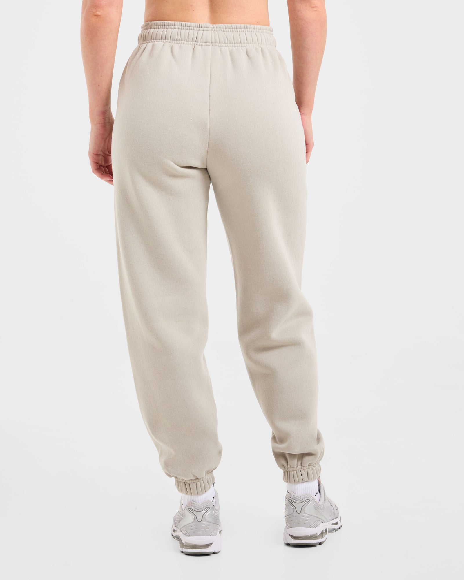 Retro Embroidered Oversized Joggers - Taupe Grey