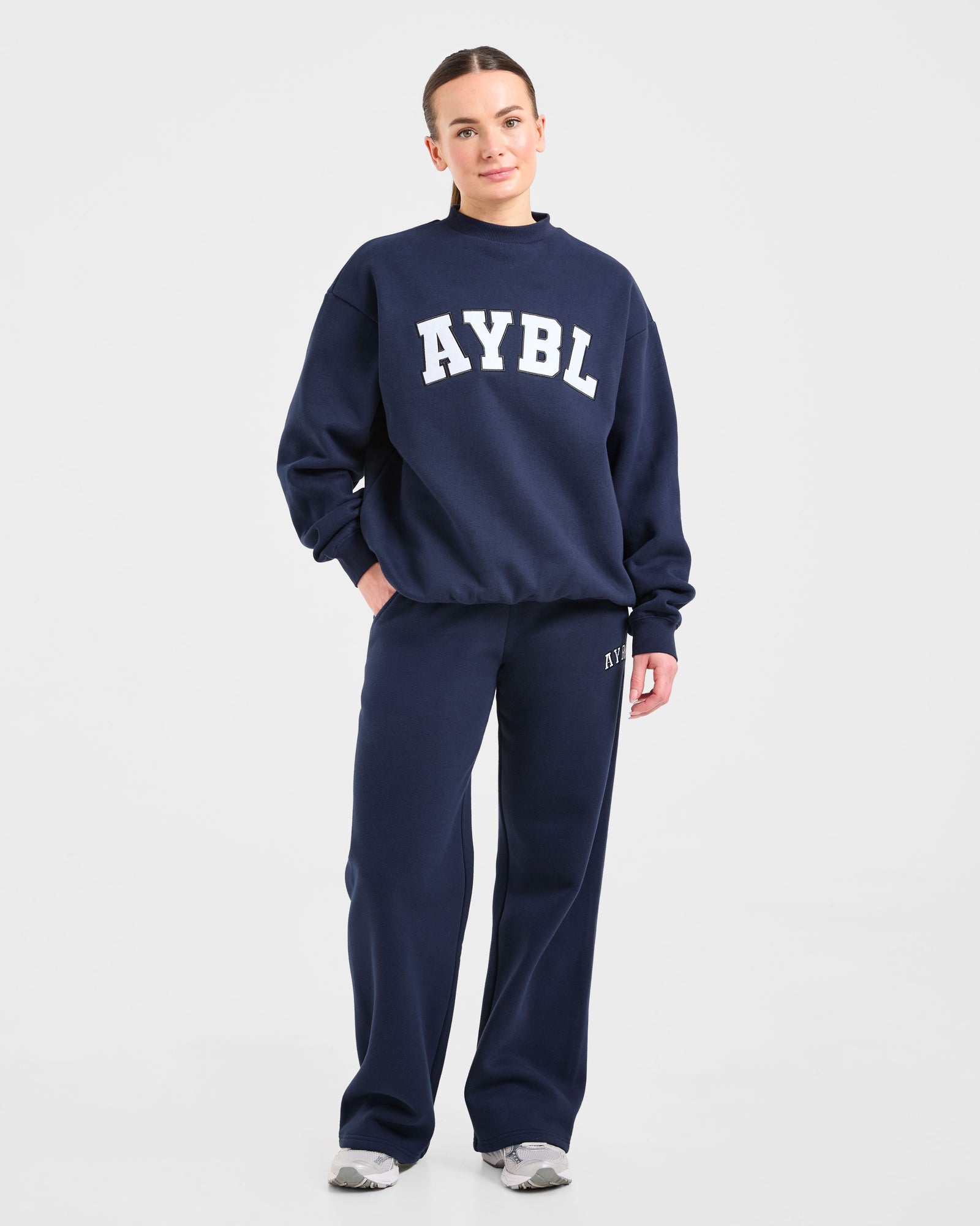 Varsity 2.0 Oversized Straight Leg Joggers - Navy