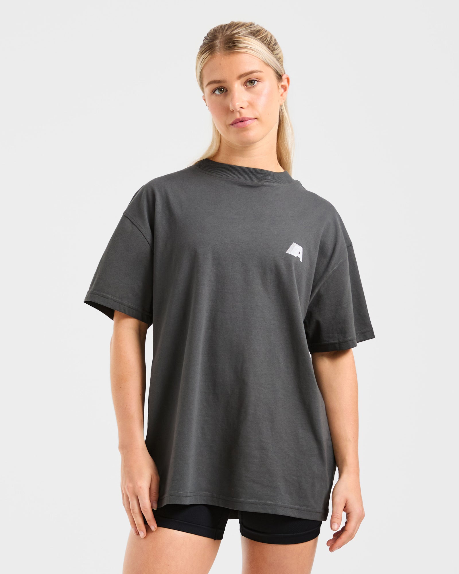 JD Retro Athletics Oversized T Shirt - Charcoal