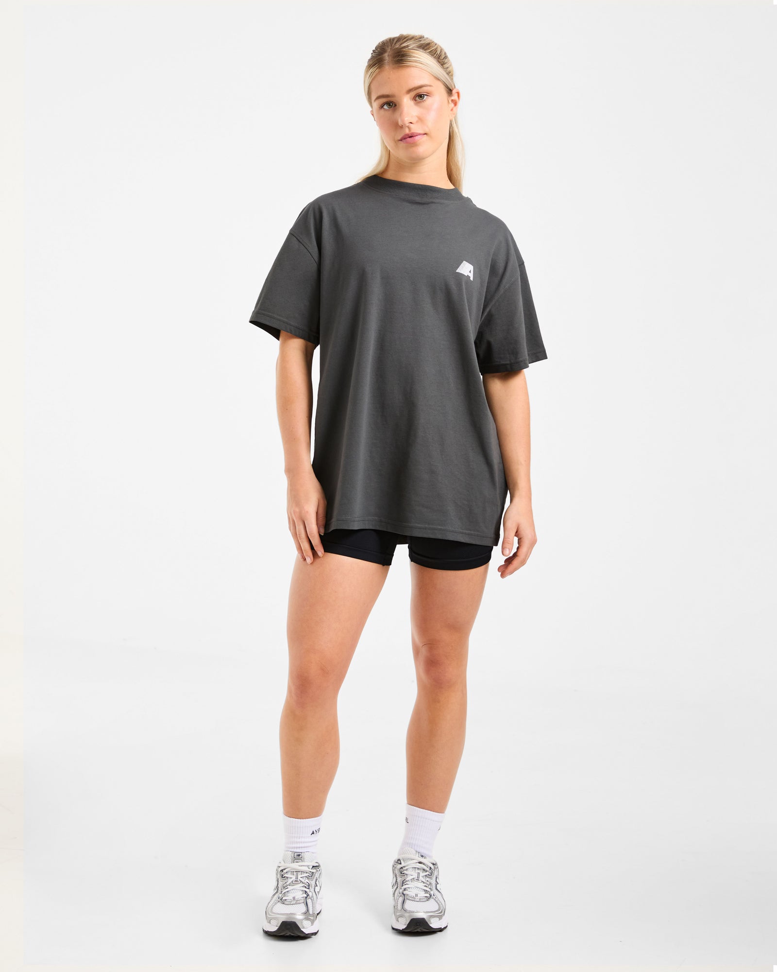 JD Retro Athletics Oversized T Shirt - Charcoal
