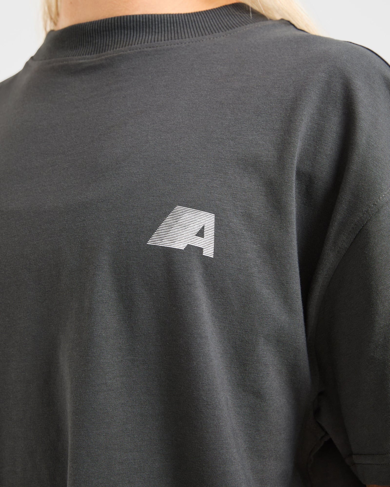 Retro Athletics Oversized T Shirt - Charcoal