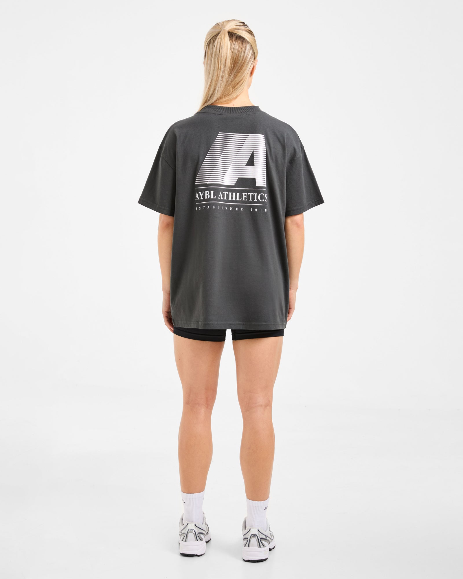JD Retro Athletics Oversized T Shirt - Charcoal