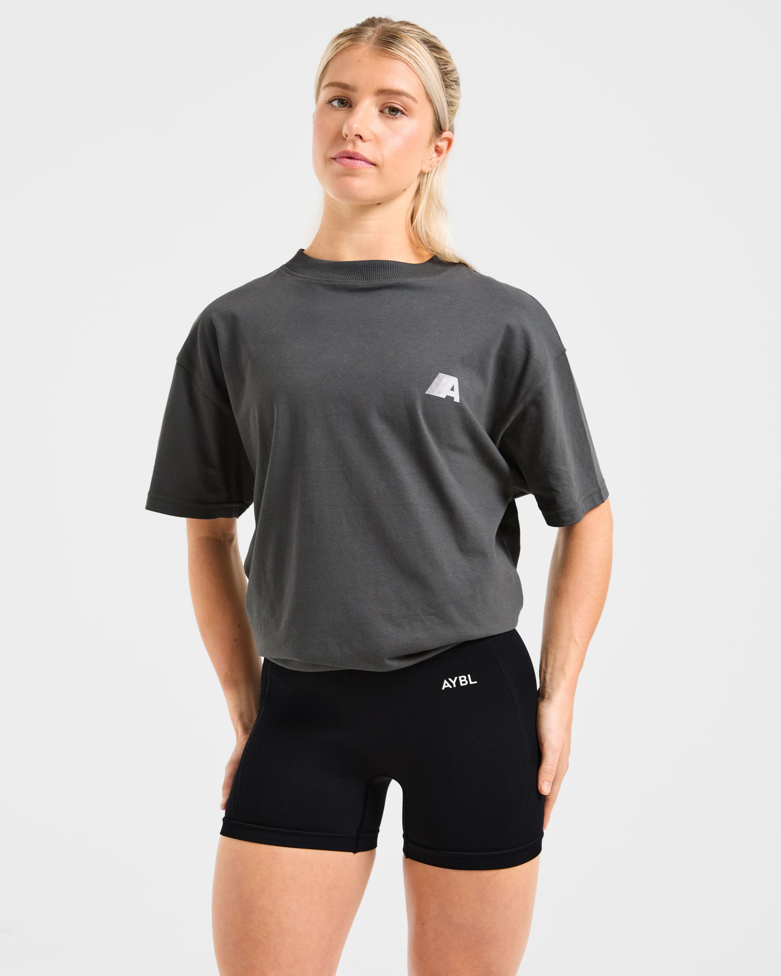 JD Retro Athletics Oversized T Shirt - Charcoal