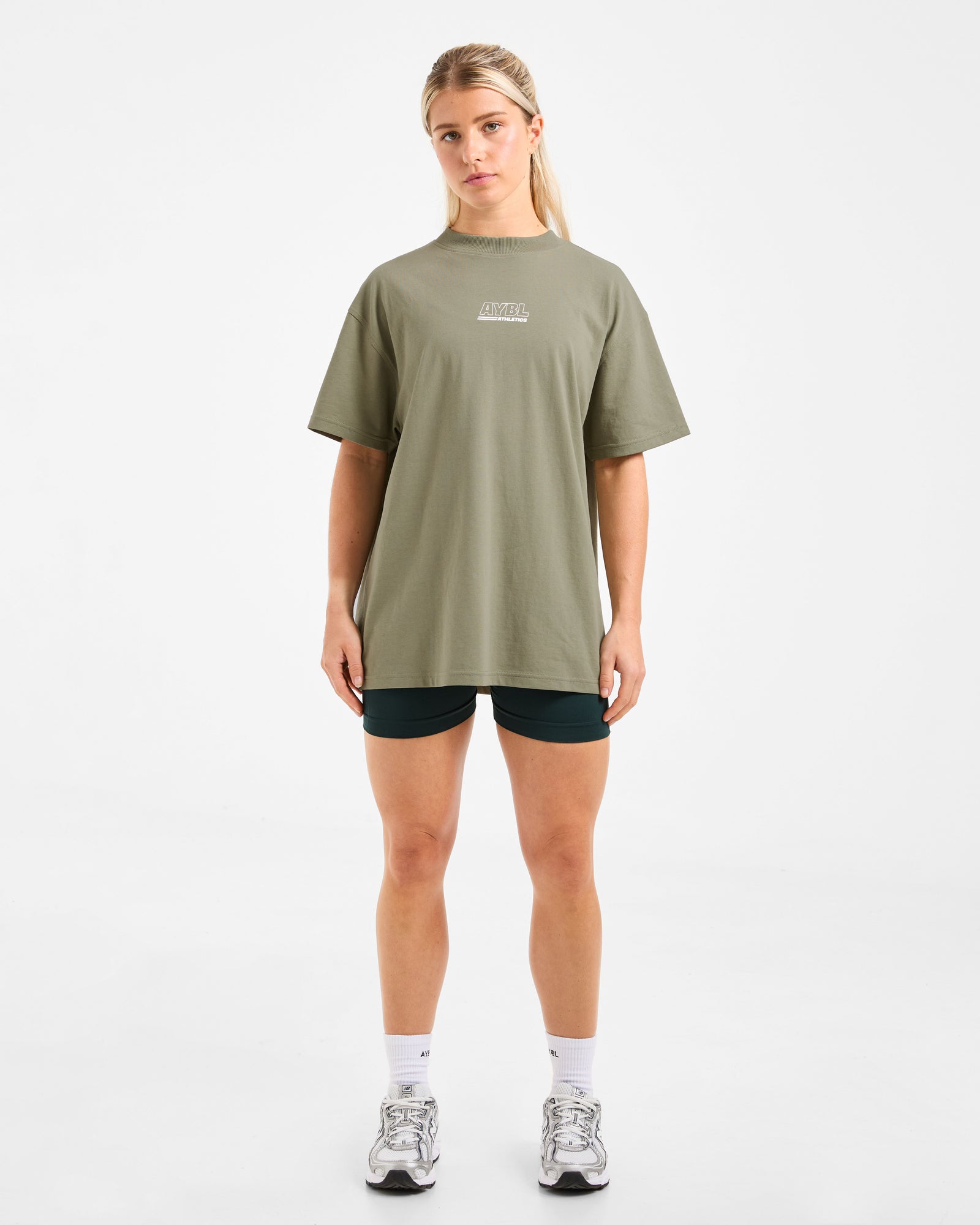JD Athletics Track Oversized T Shirt - Muted Olive