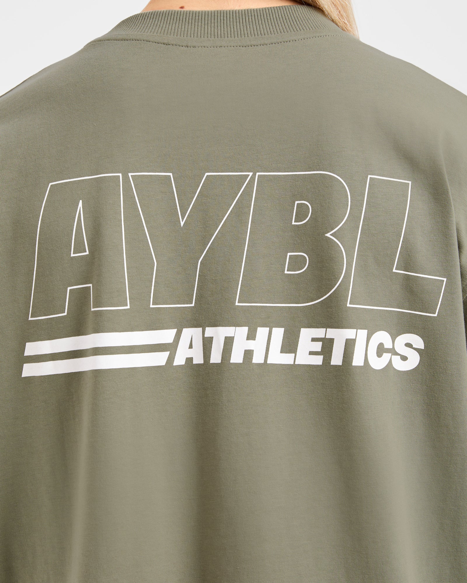 Athletics Track Oversized T Shirt - Muted Olive