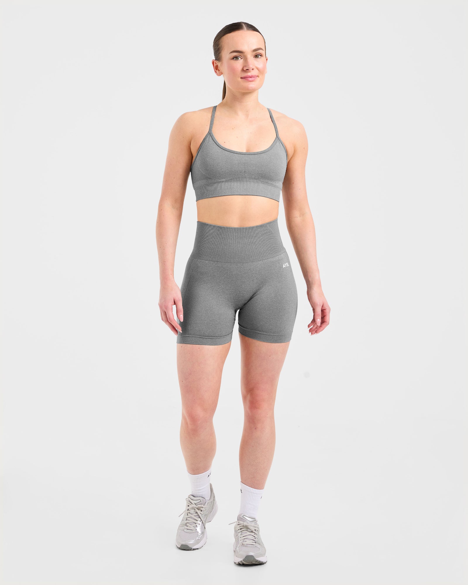 Nahtloser Sport-BH „Empower“ – Grau meliert