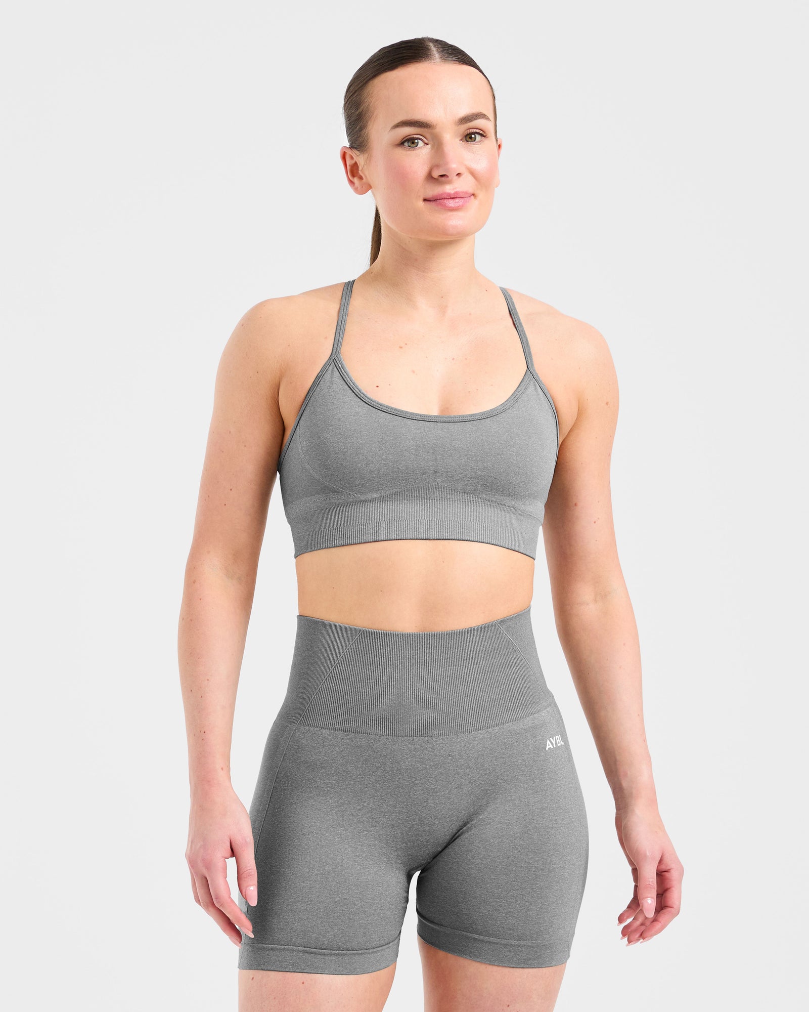 Nahtloser Sport-BH „Empower“ – Grau meliert