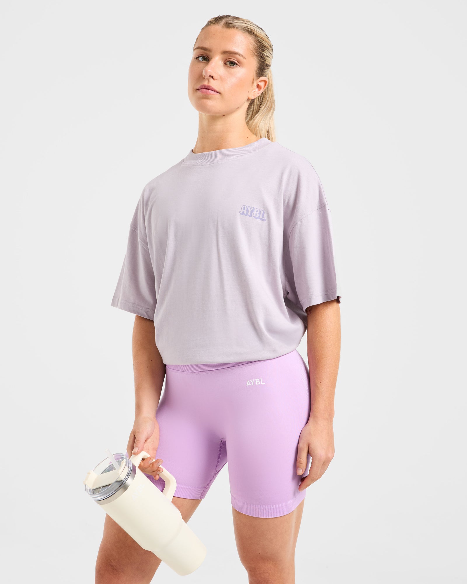 Gym Girl Era Oversized T Shirt - Purple