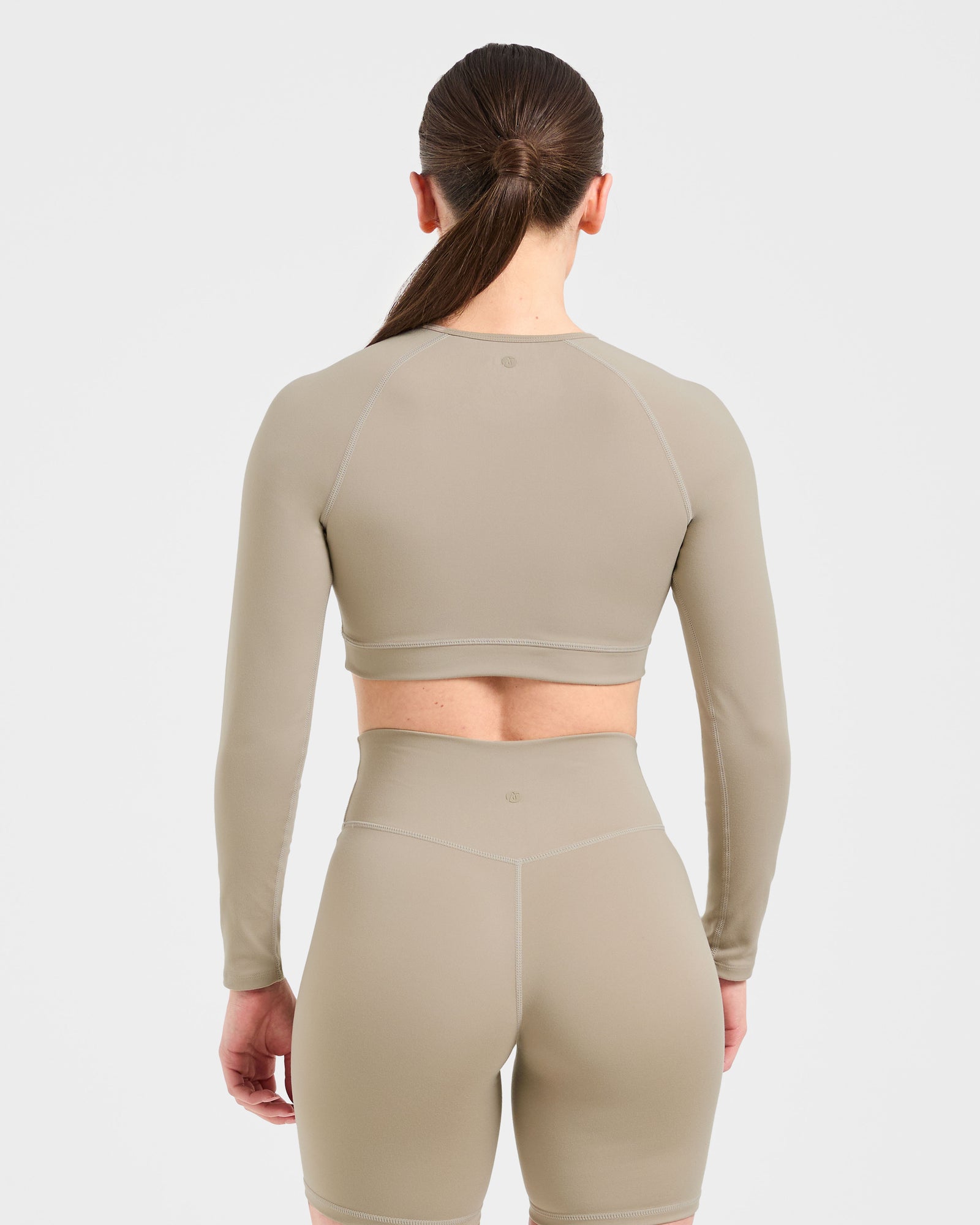 Staple Long Sleeve Crop Top - Muted Taupe
