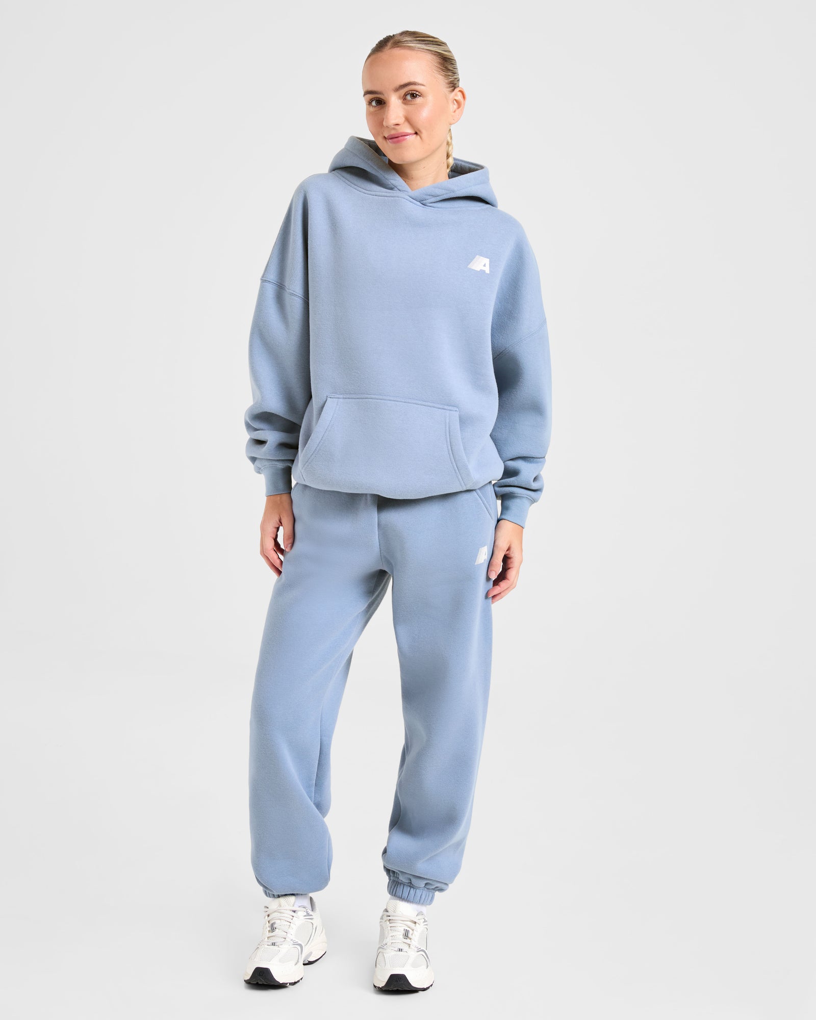 Retro Athletics Oversized Joggers - Vintage Blue