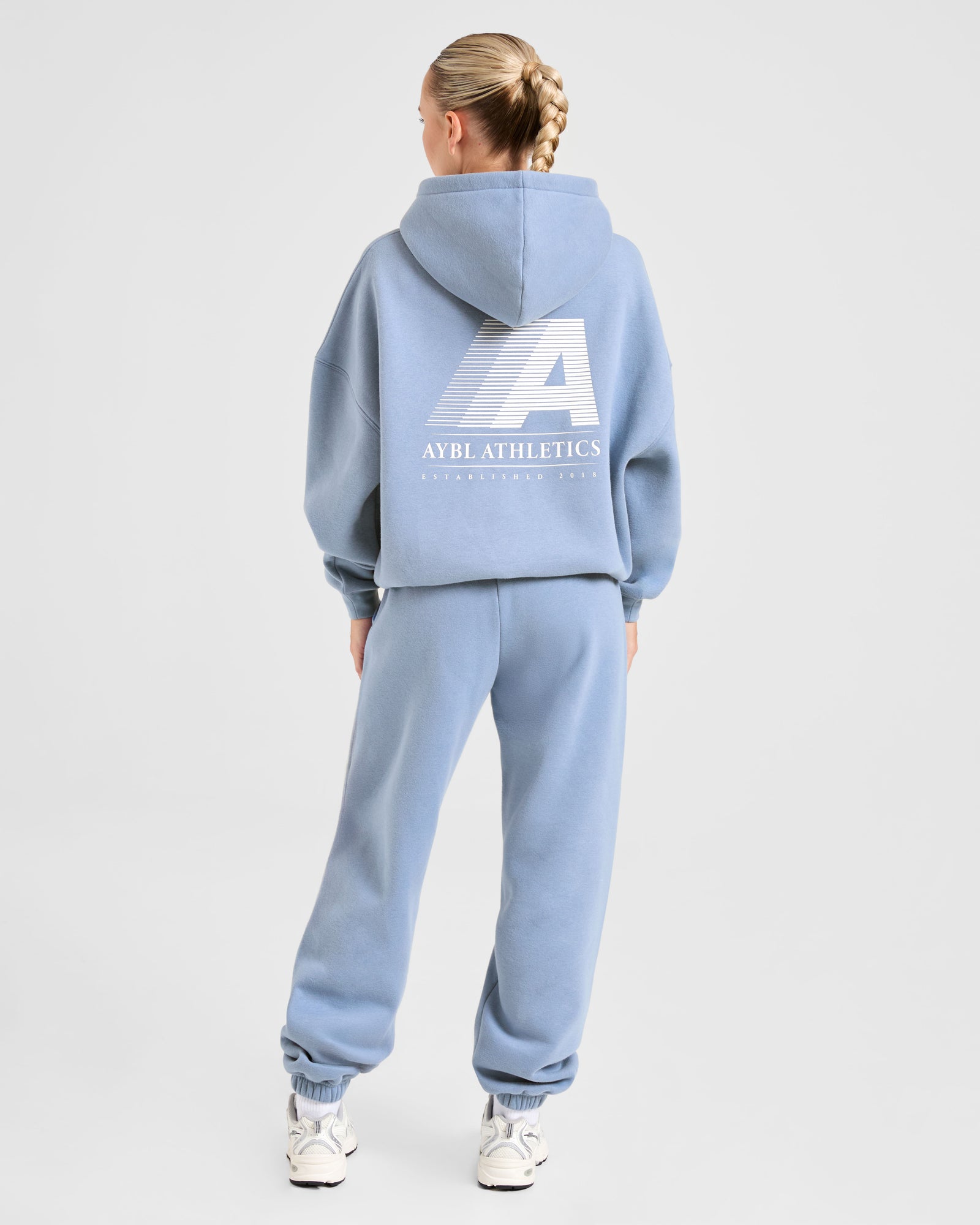 Retro Athletics Oversized Joggers - Vintage Blue