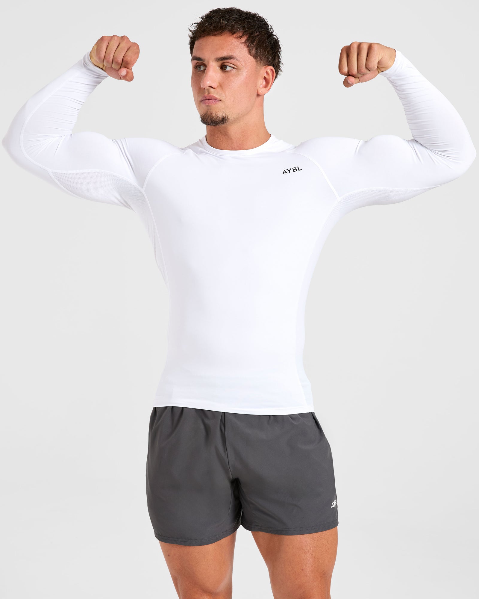 Compression Long Sleeve T Shirt - White