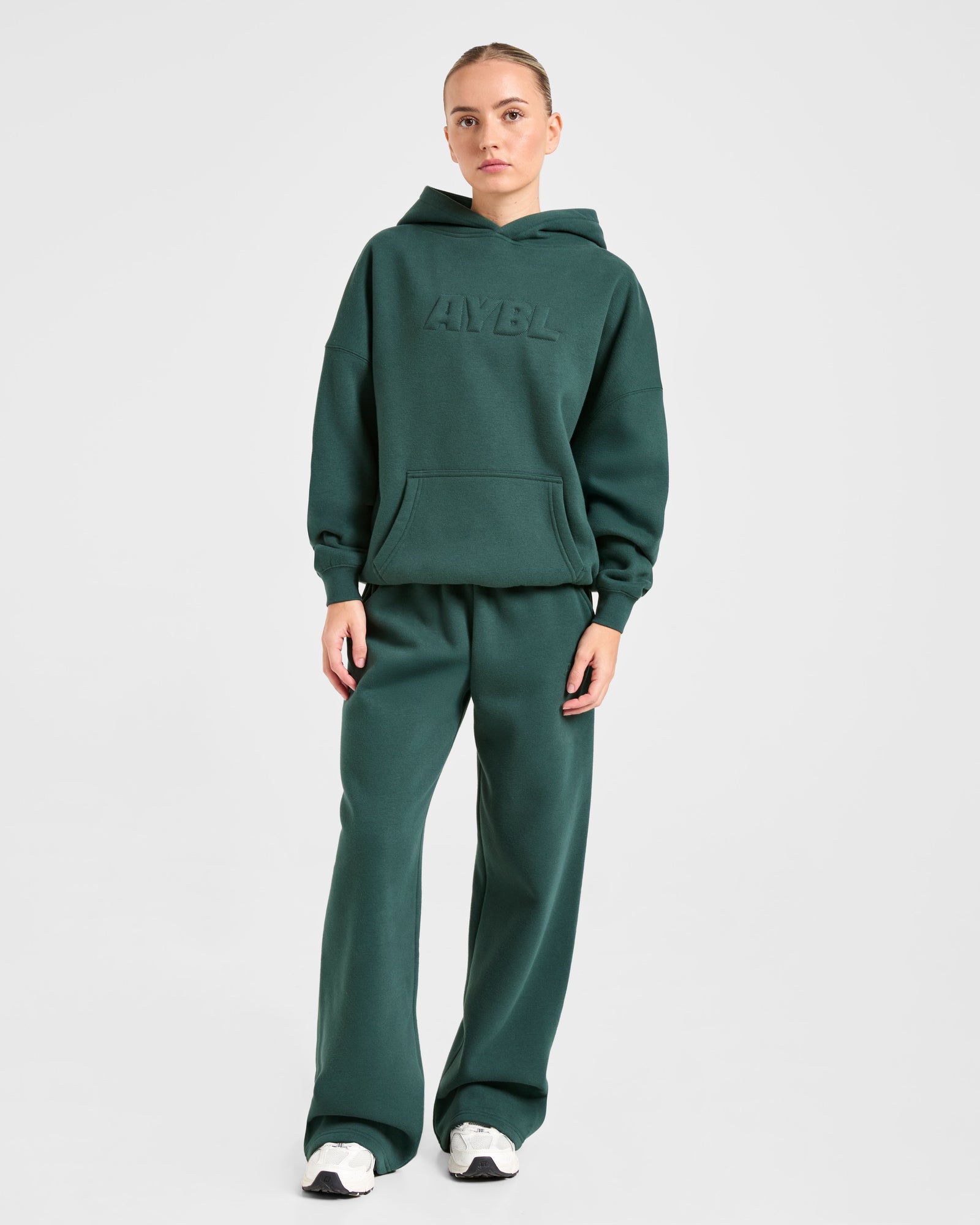 Classic Plush Oversized Hoodie - Pine Green