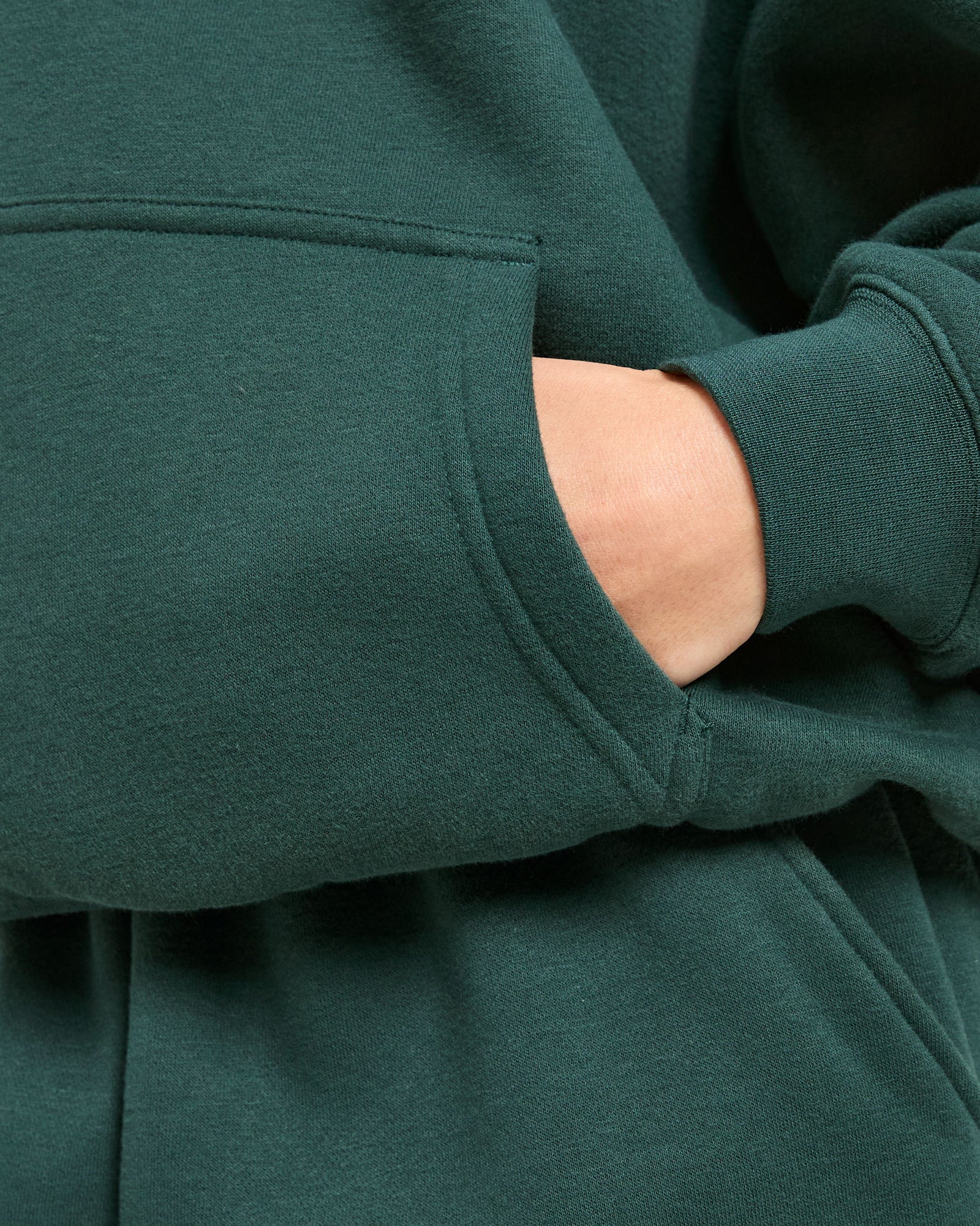 Classic Plush Oversized Hoodie - Pine Green