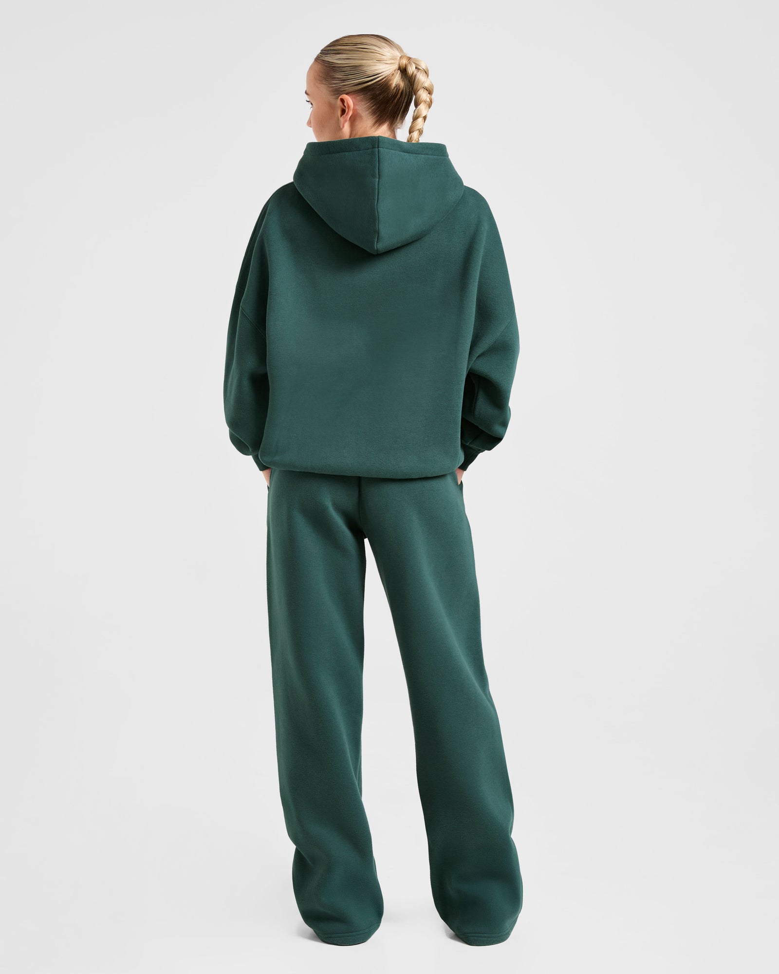 Classic Plush Oversized Hoodie - Pine Green