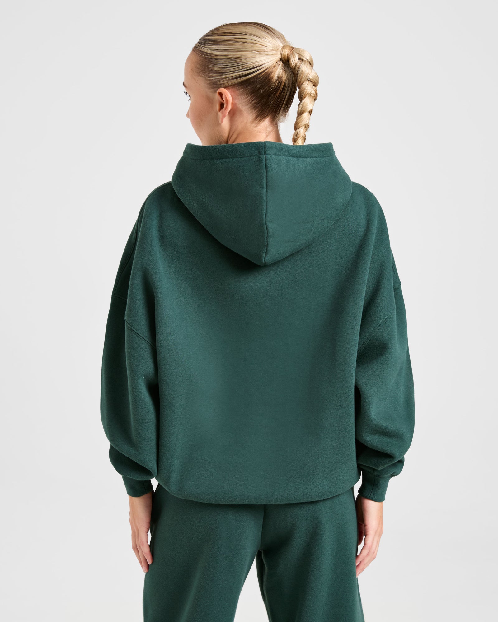 Classic Plush Oversized Hoodie - Pine Green