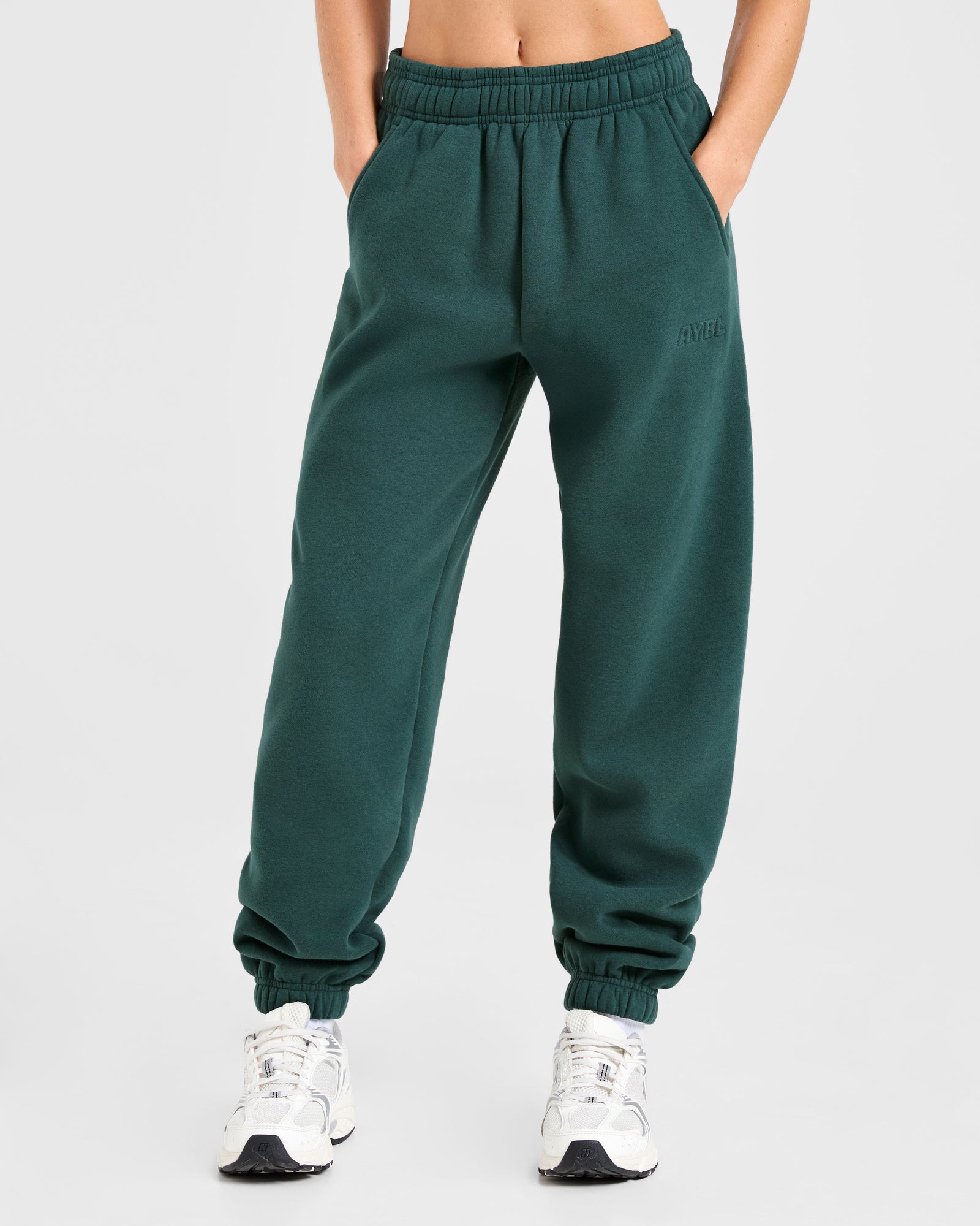 Classic Plush Oversized Joggers - Pine Green