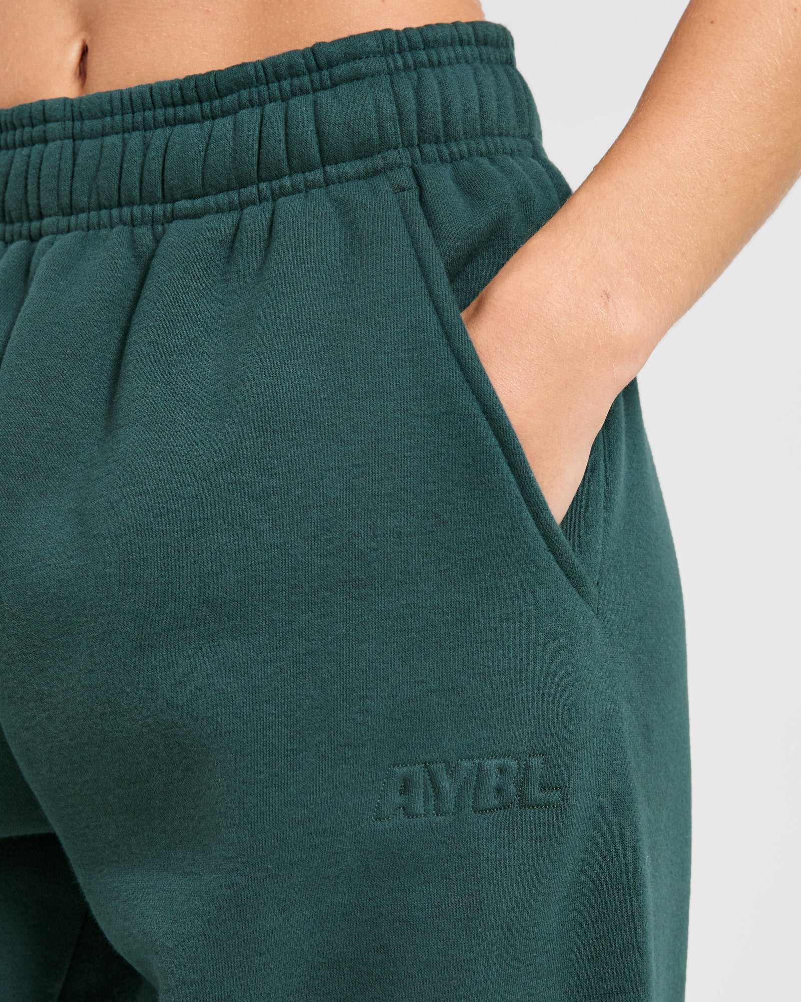 Classic Plush Oversized Joggers - Pine Green